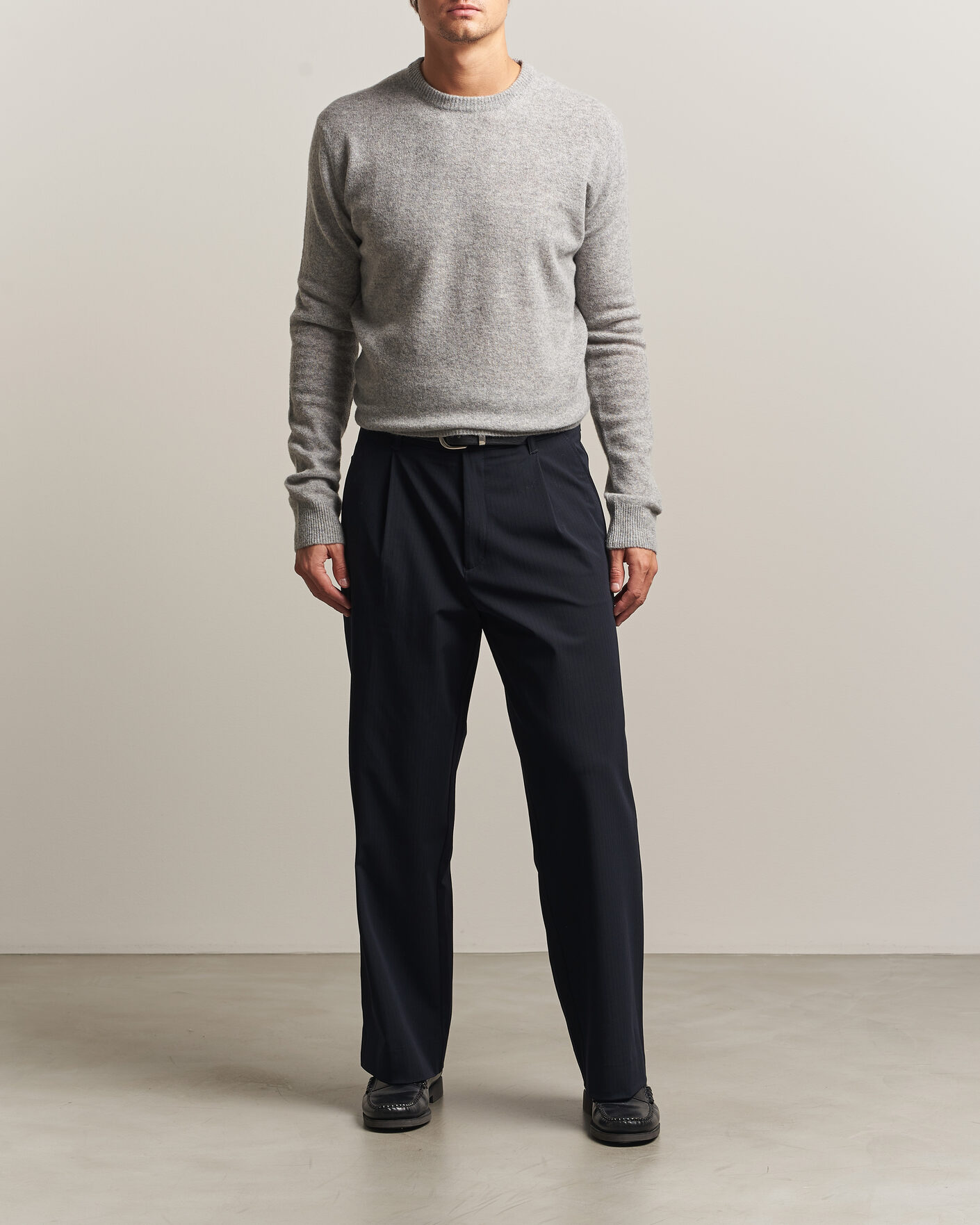 Herre | Trøjer | Altea | Cloud Cashmere Blend Sweater Grey Melange