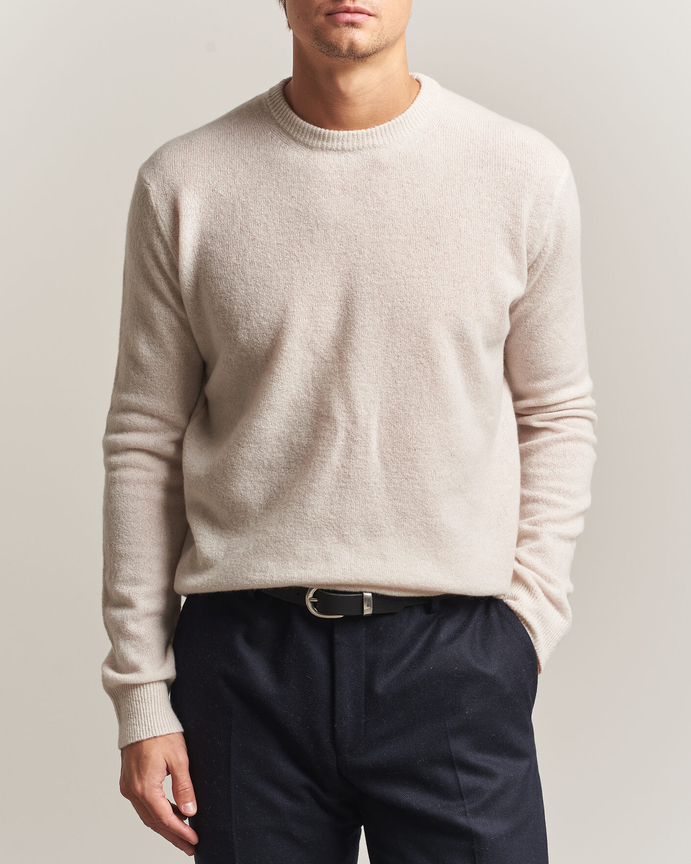 Herre | Trøjer | Altea | Cloud Cashmere Blend Sweater Latte
