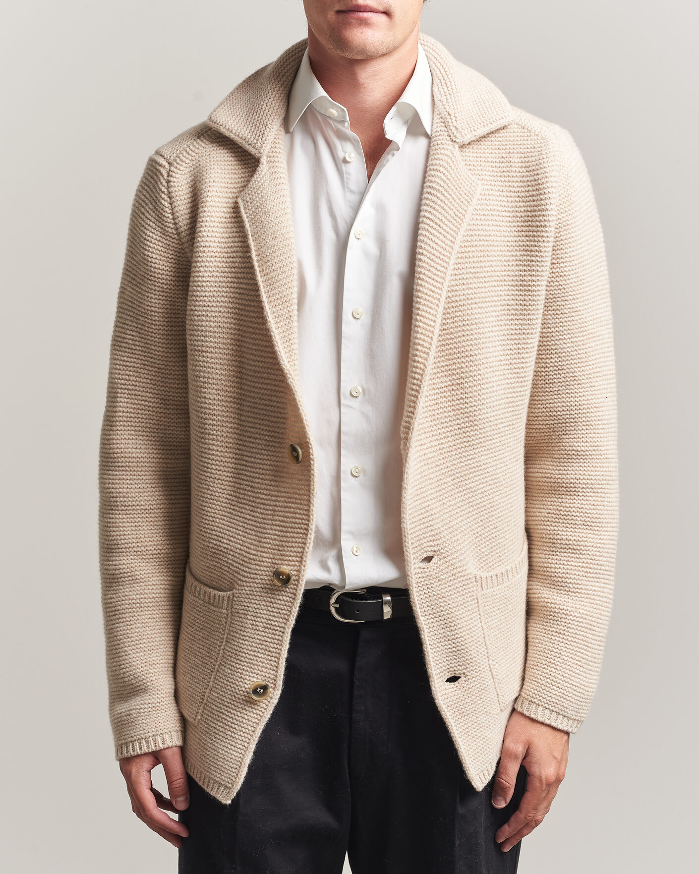 Herre | Trøjer | Altea | Wool Cardigan Jacket Beige