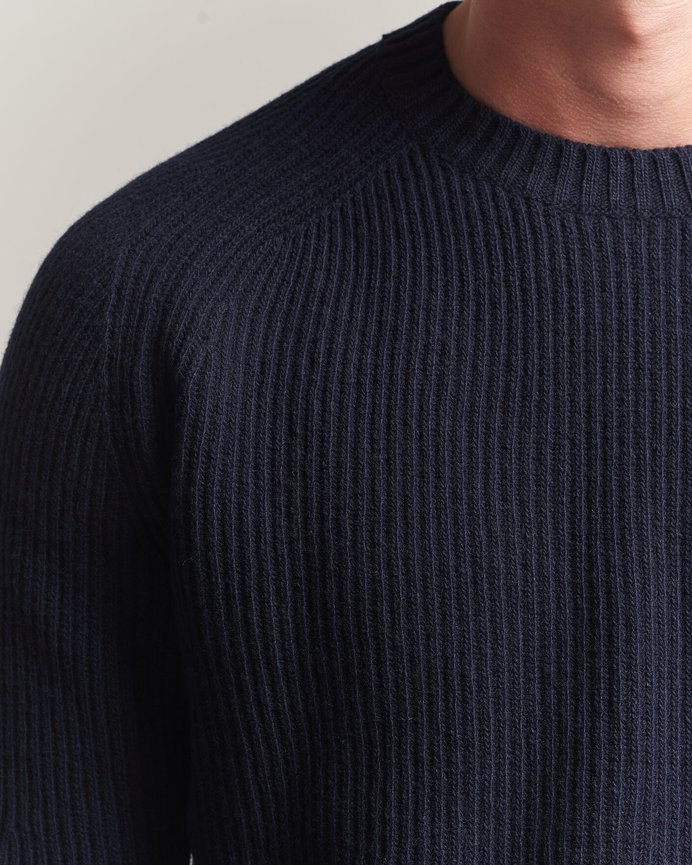 Herre | Trøjer | Altea | Rib Wool Crew Neck Navy