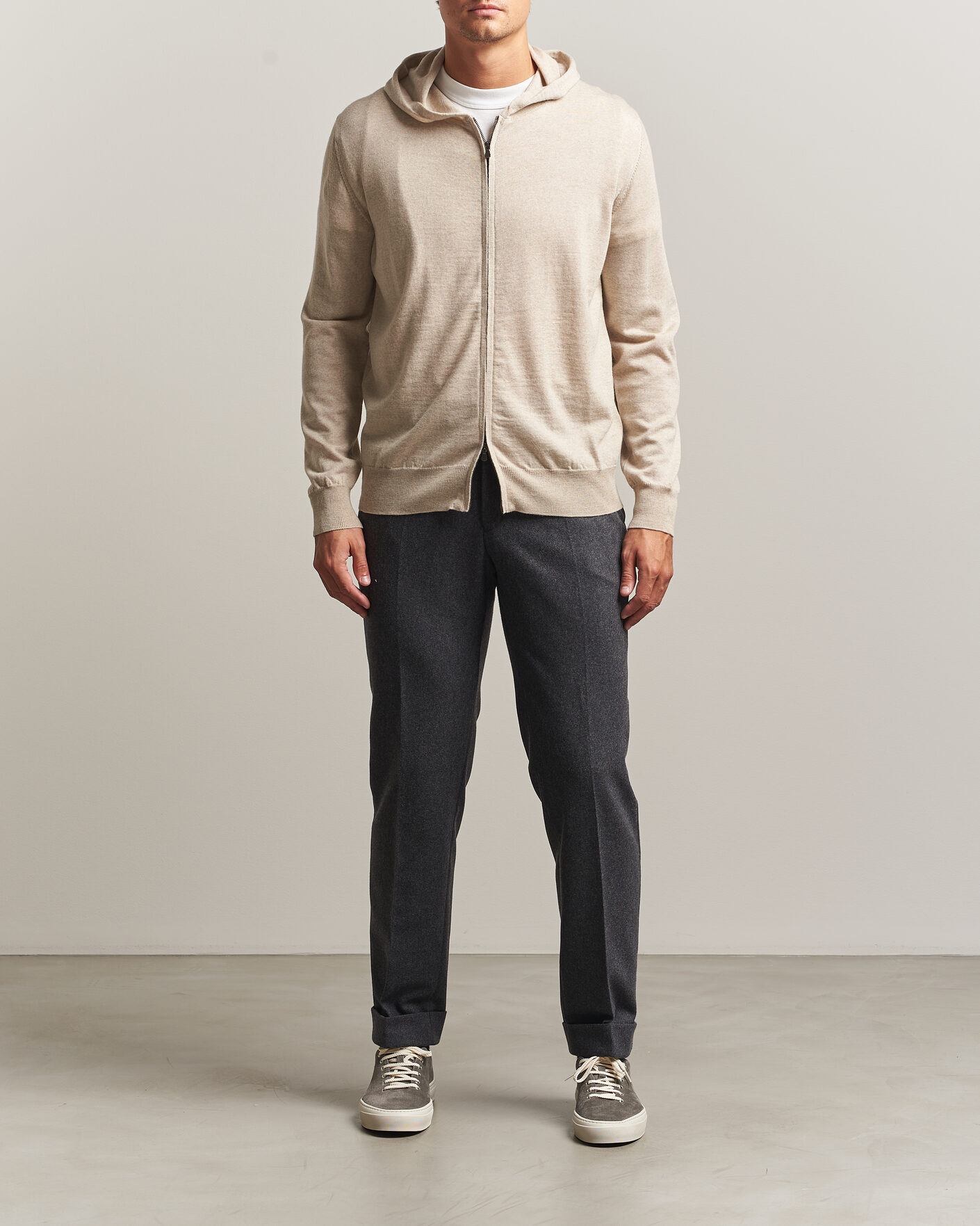 Herre | Trøjer | Altea | Merino Wool Cardigan Beige