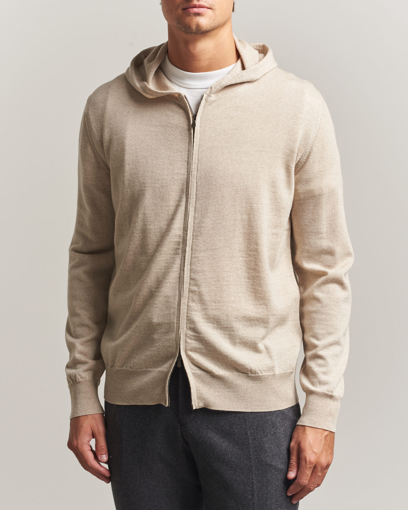 Herre | Trøjer | Altea | Merino Wool Cardigan Beige