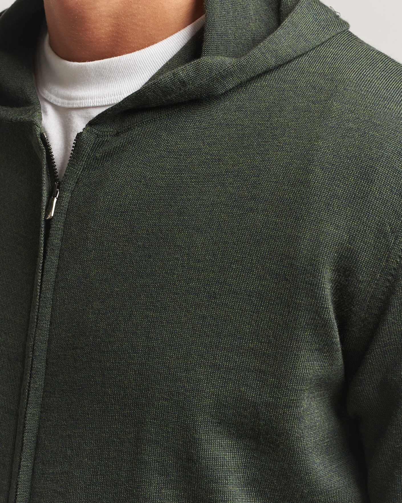 Herre | Trøjer | Altea | Merino Wool Cardigan Dark Military