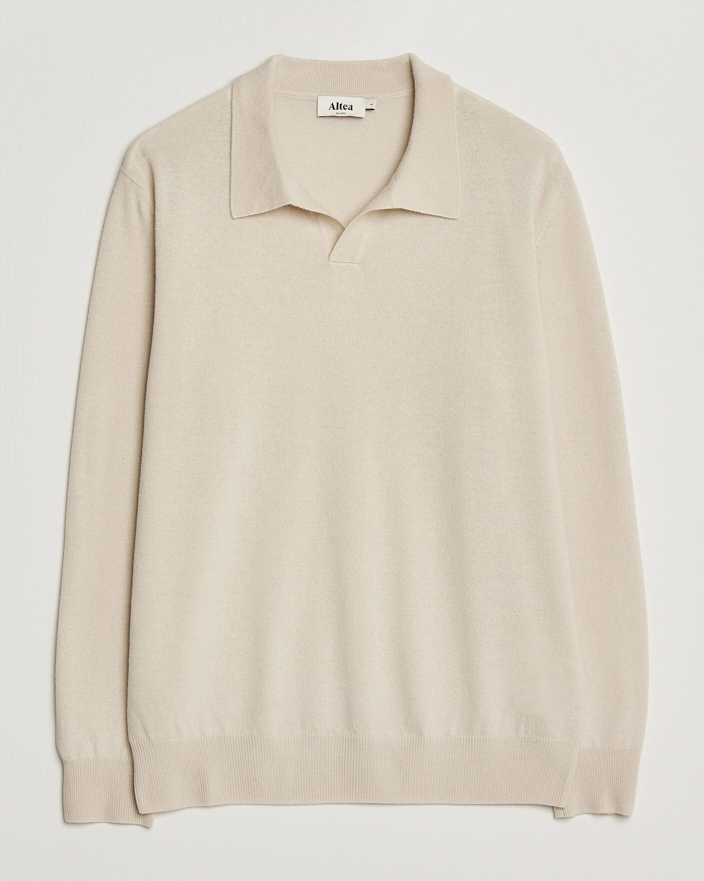 Herre | Trøjer | Altea | Long Sleeve Knitted Polo Beige