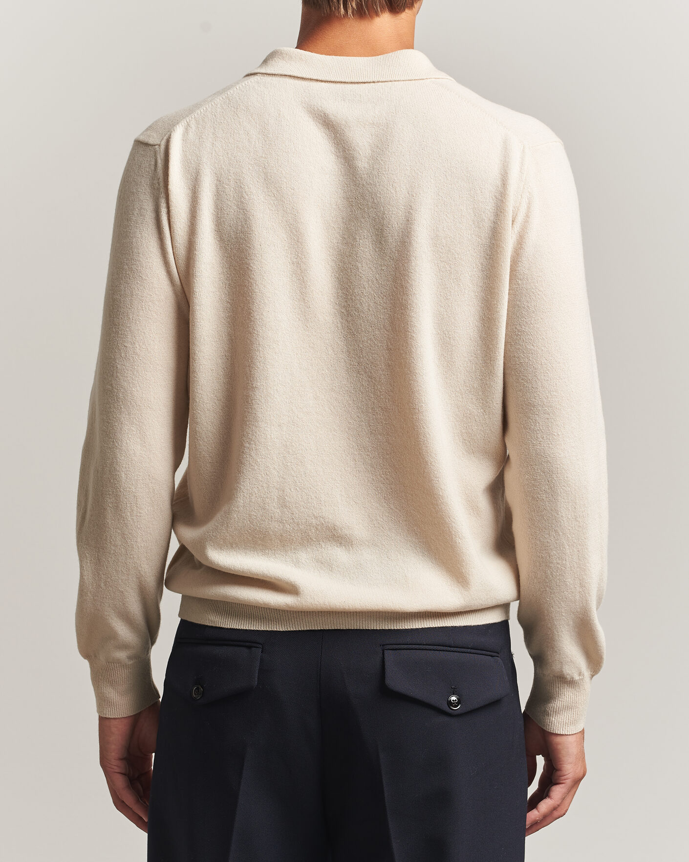 Herre | Trøjer | Altea | Long Sleeve Knitted Polo Beige
