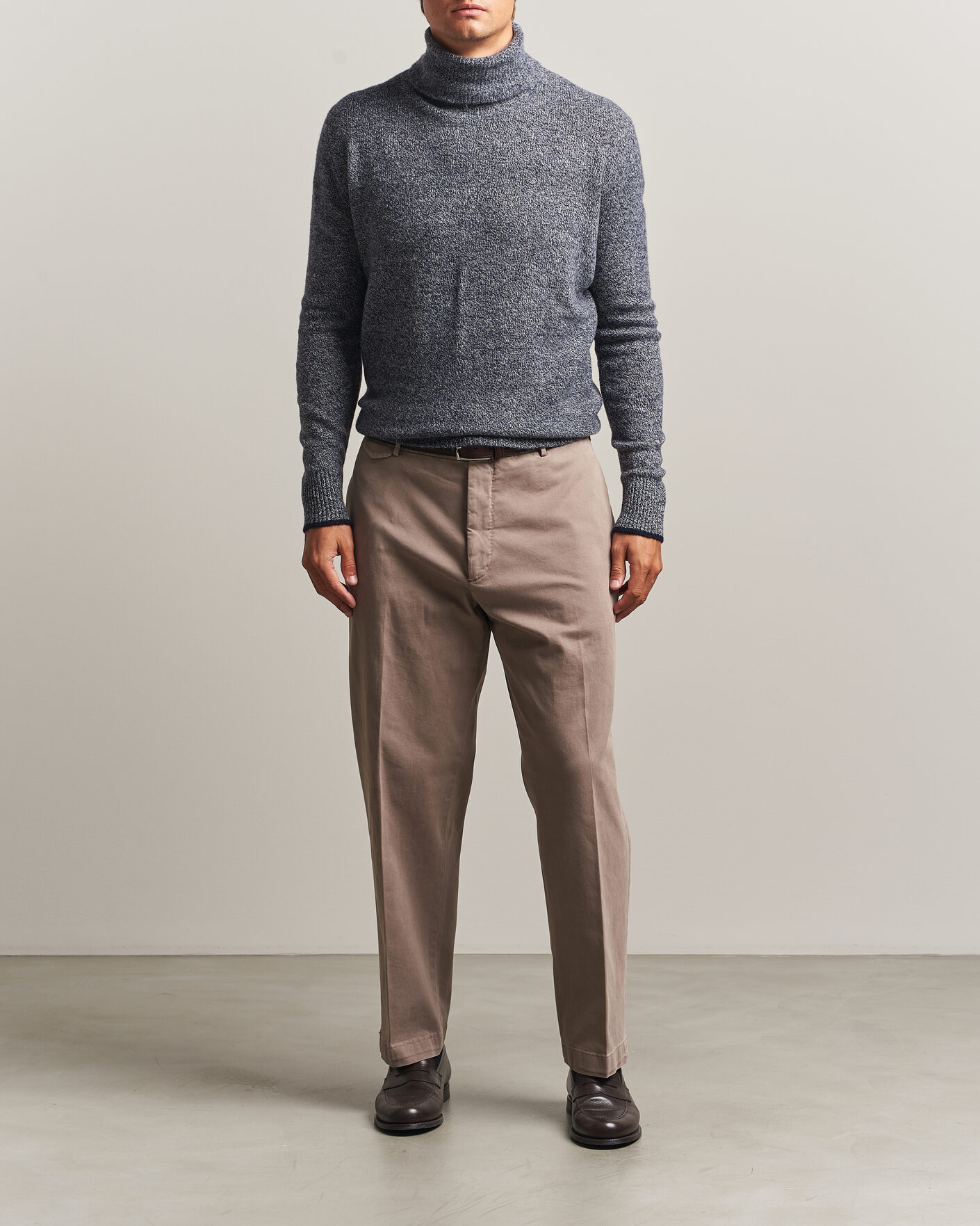 Herre | Trøjer | Altea | Cloud Cashmere Blend Rollneck Navy Melange