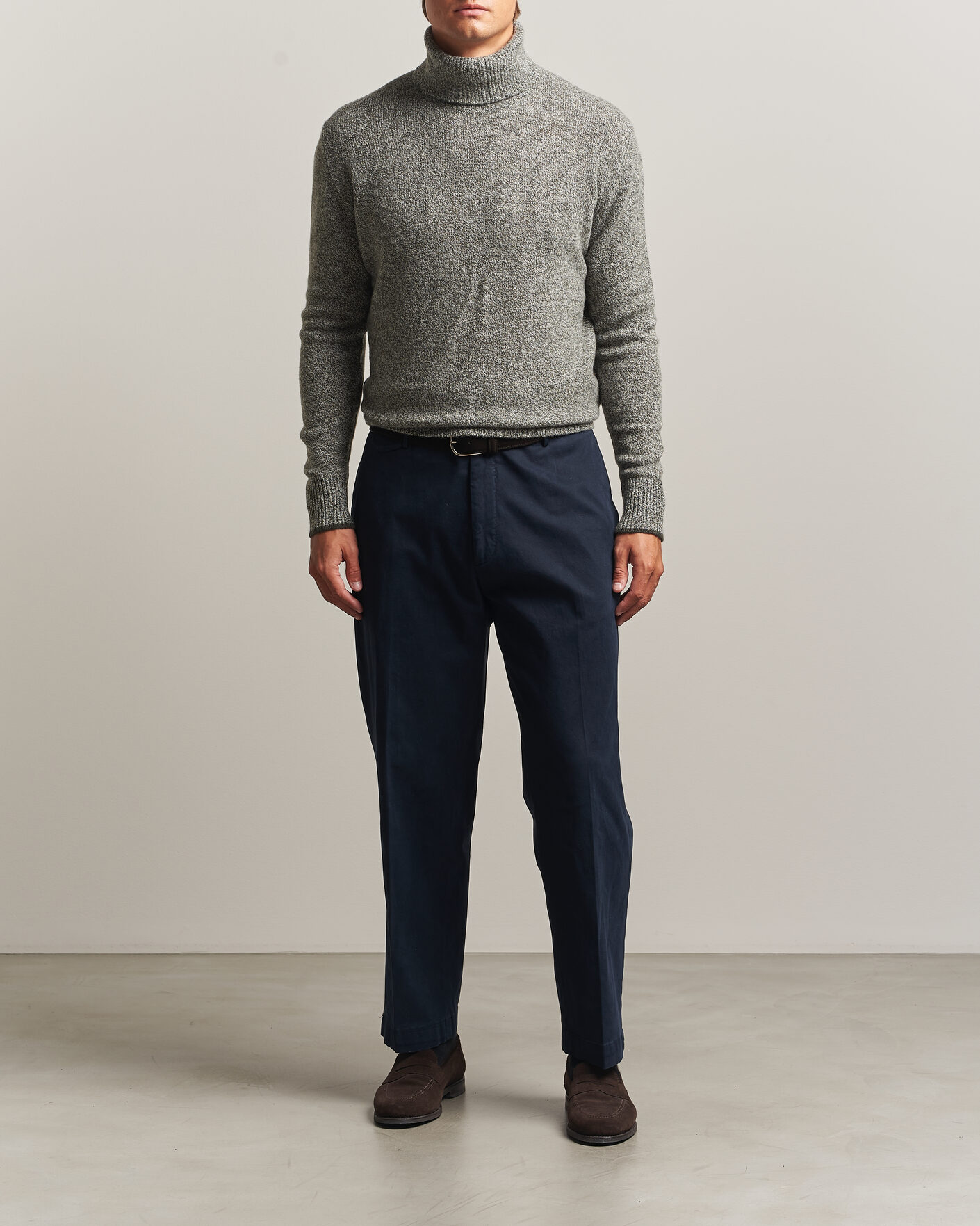 Herre | Trøjer | Altea | Cloud Cashmere Blend Rollneck Green Melange