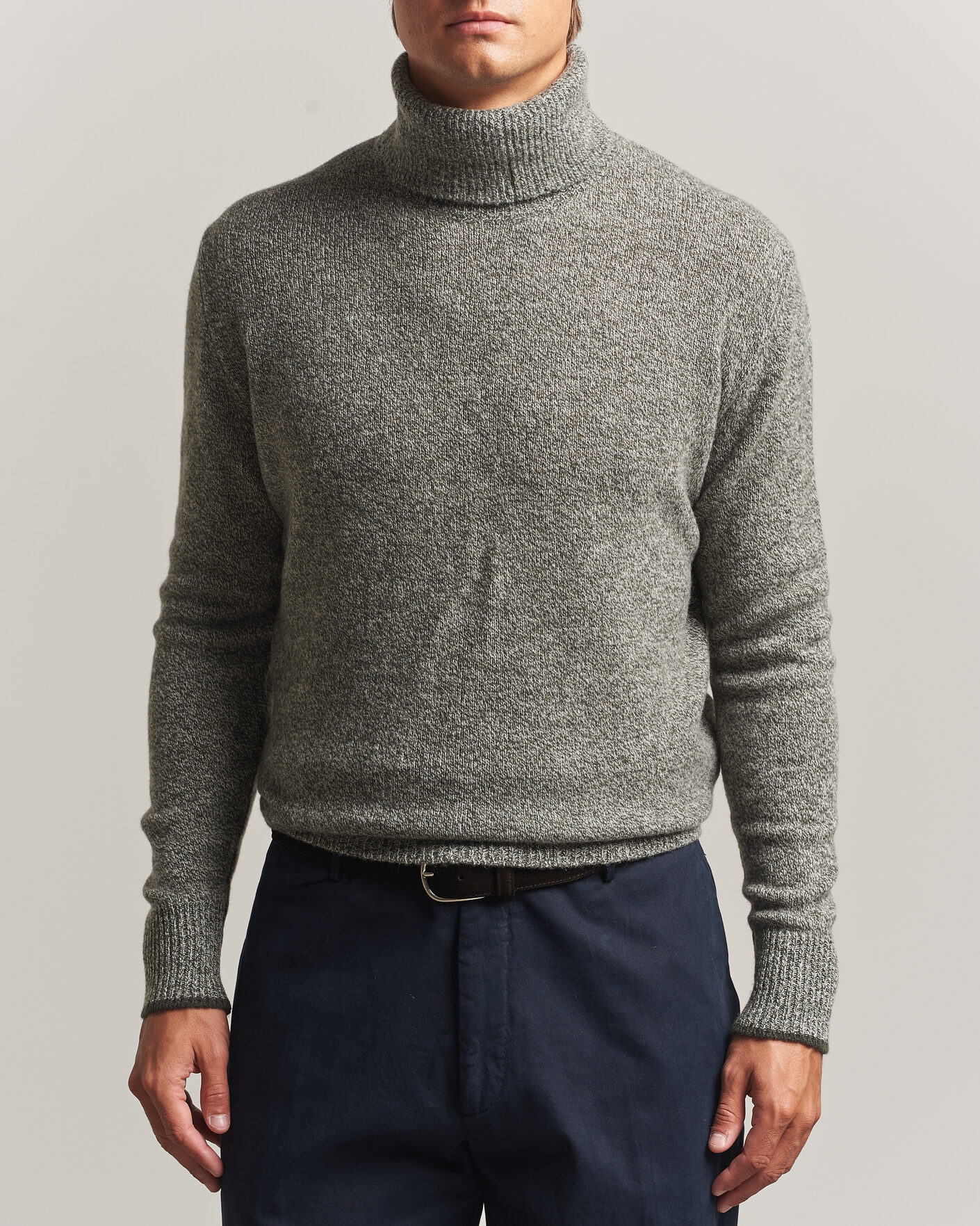 Herre | Trøjer | Altea | Cloud Cashmere Blend Rollneck Green Melange