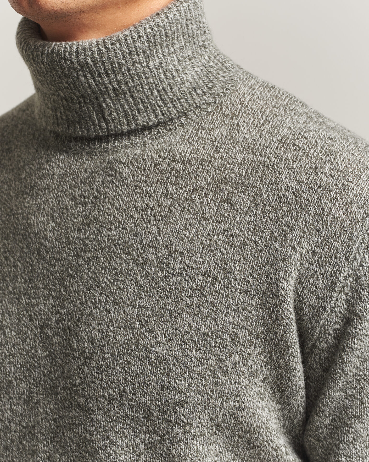 Herre | Trøjer | Altea | Cloud Cashmere Blend Rollneck Green Melange