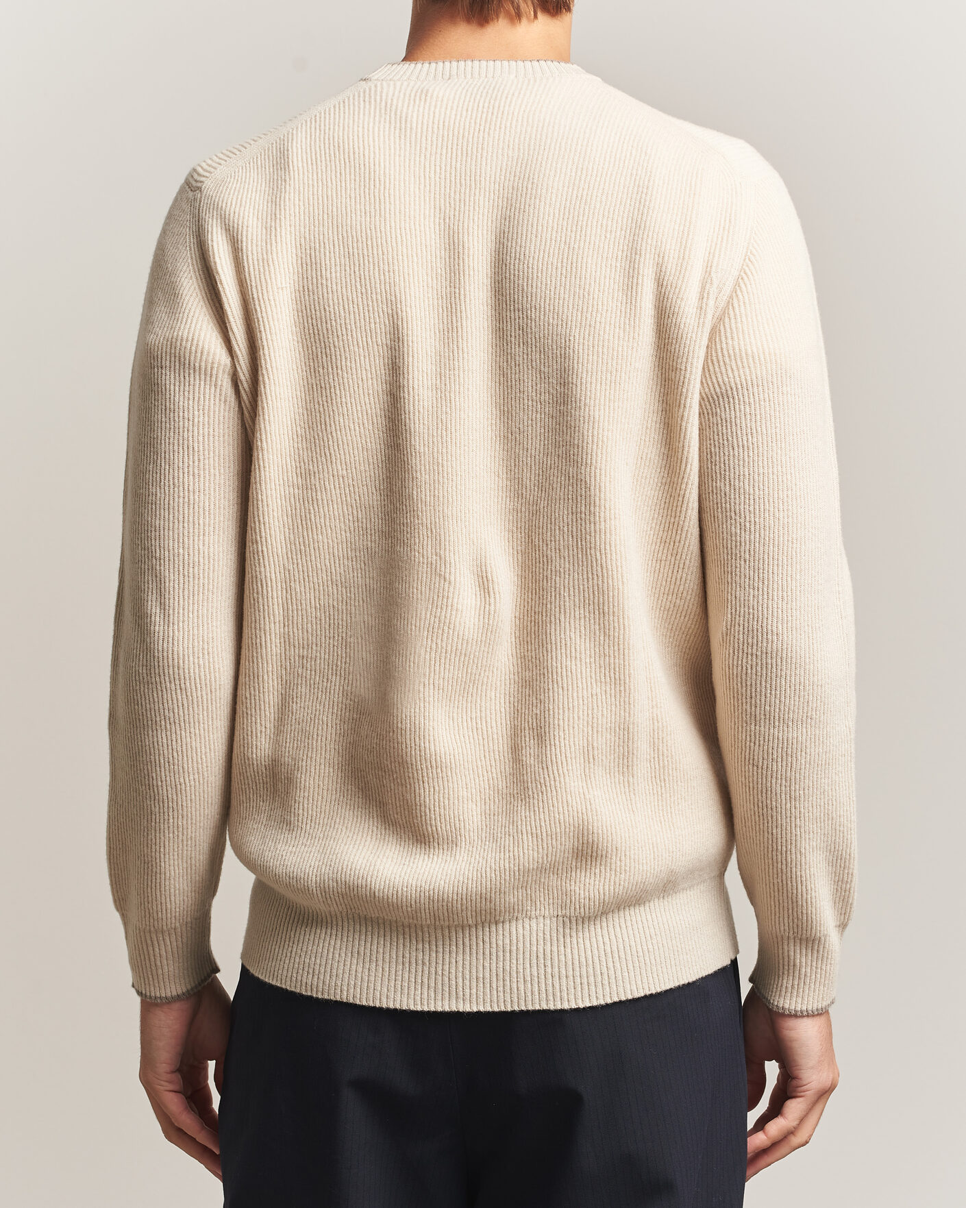 Herre | Trøjer | Altea | Rib Wool Raglan Sweater Cream