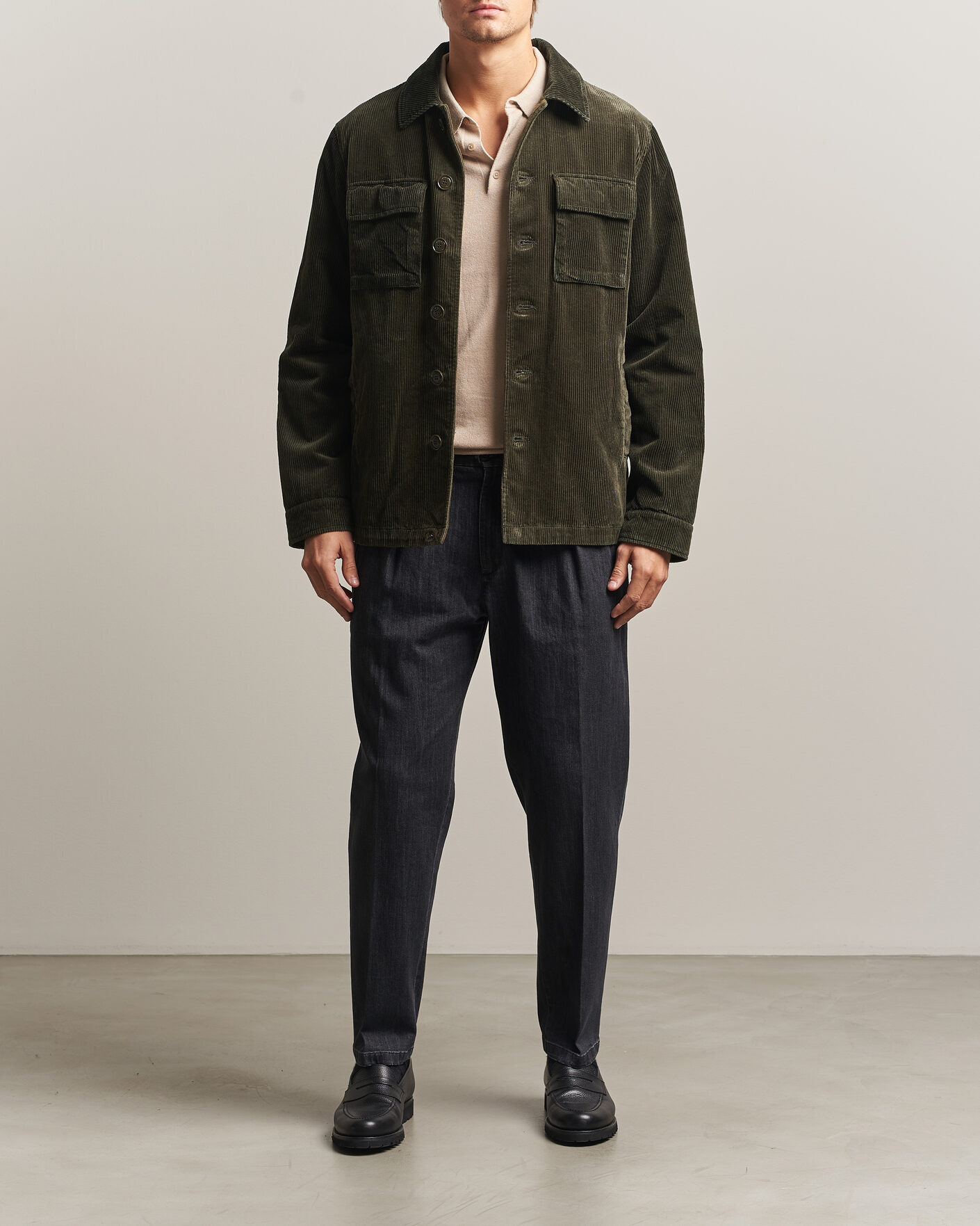 Herre | Jakker | Aspesi | Tigre Corduroy Shirt Jacket Military