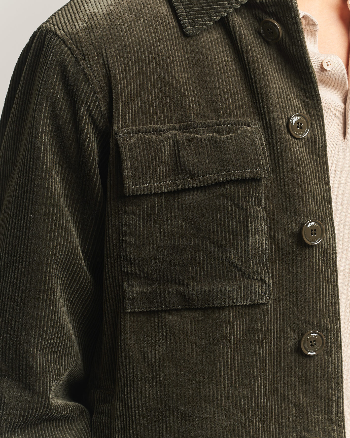 Herre | Jakker | Aspesi | Tigre Corduroy Shirt Jacket Military