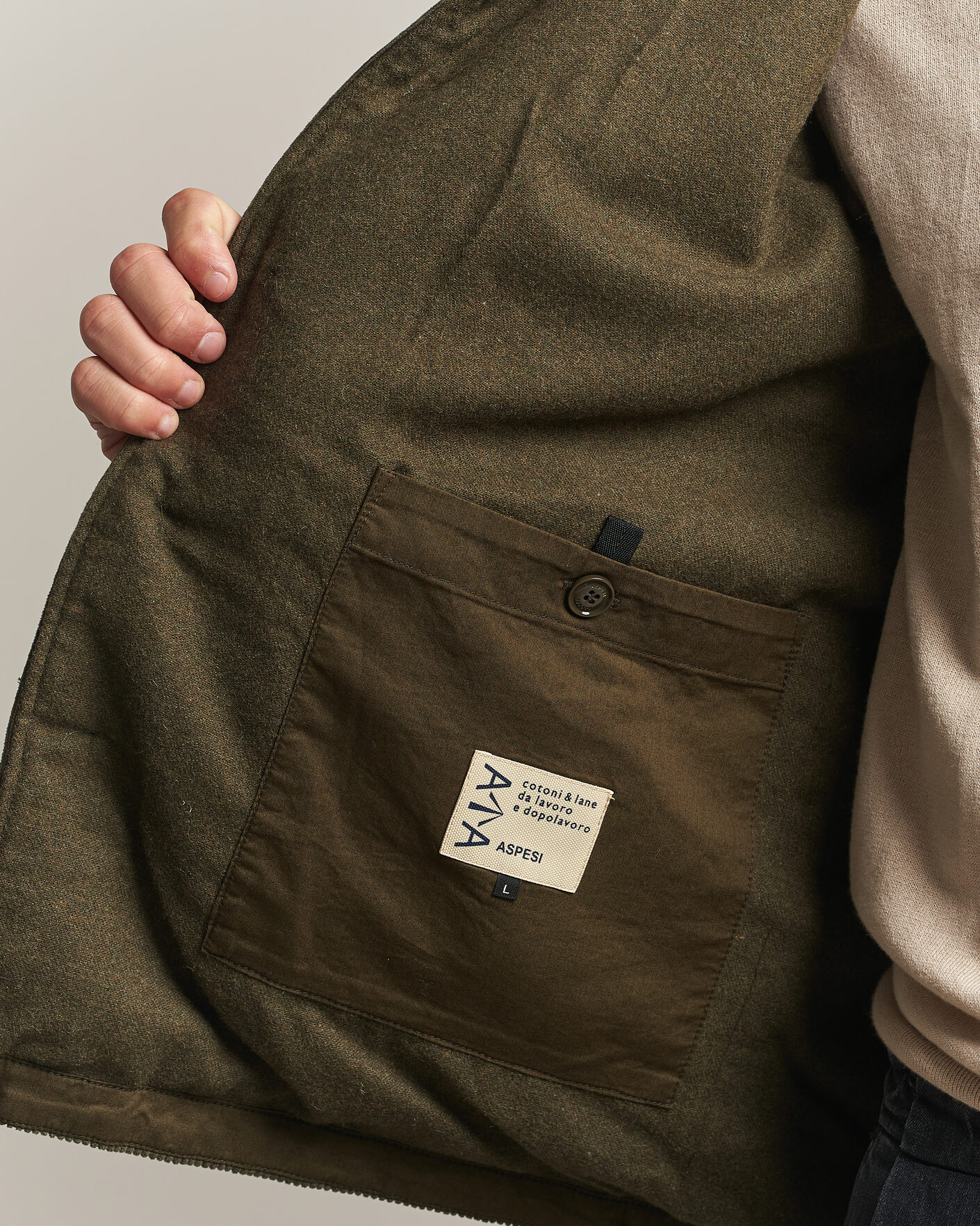 Herre | Jakker | Aspesi | Tigre Corduroy Shirt Jacket Military