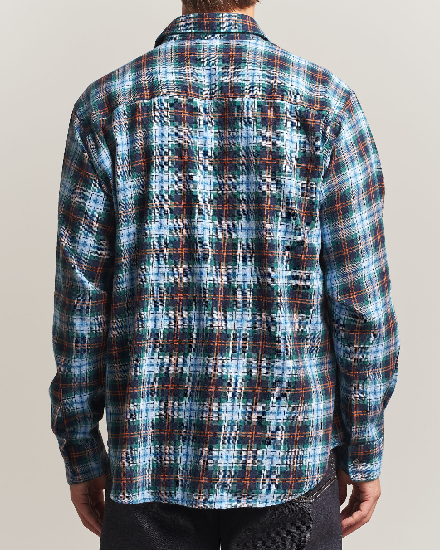 Herre | Skjorter | Aspesi | Flannel Shirt Blue Check
