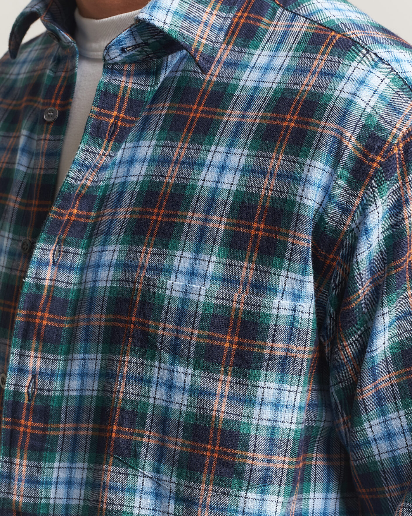 Herre | Skjorter | Aspesi | Flannel Shirt Blue Check