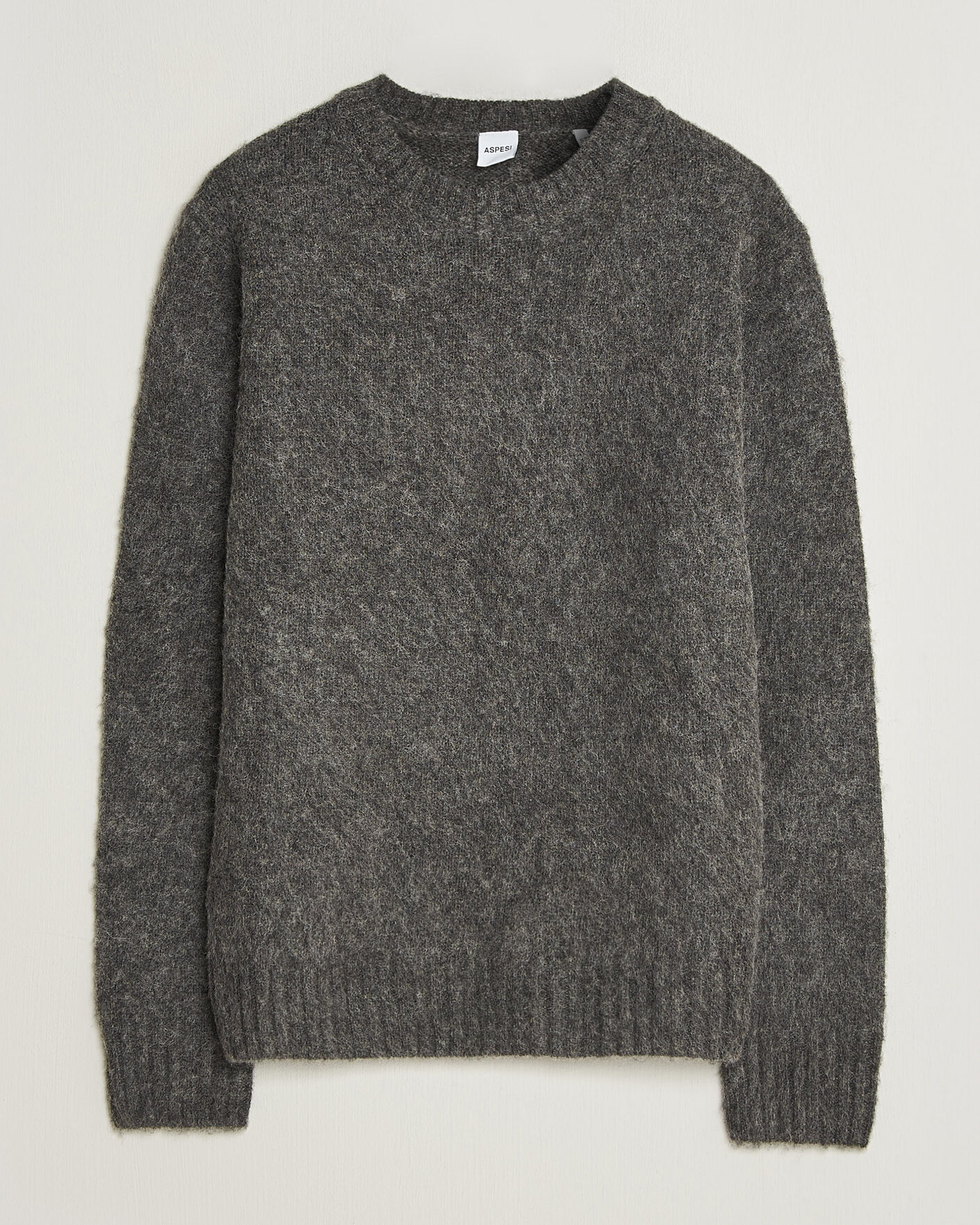 Herre | Trøjer | Aspesi | Brushed Shetland Sweater Grey Melange