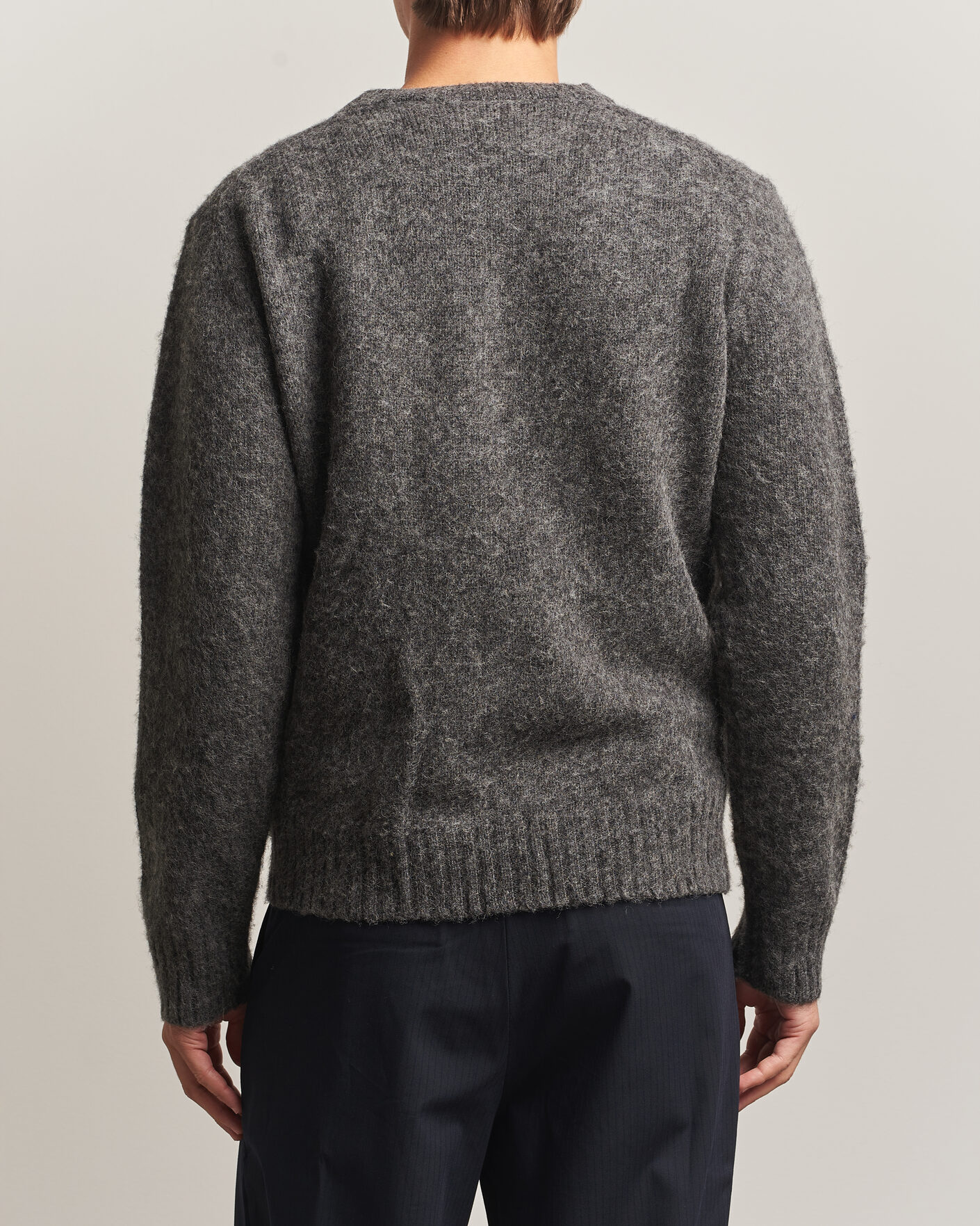 Herre | Trøjer | Aspesi | Brushed Shetland Sweater Grey Melange