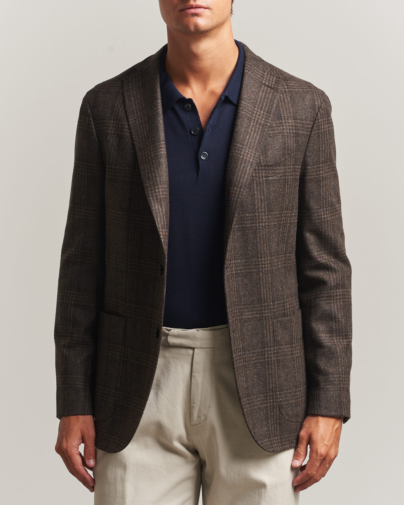Herre | Blazere & jakker | Boglioli | K Jacket Wool Check Blazer Dark Brown