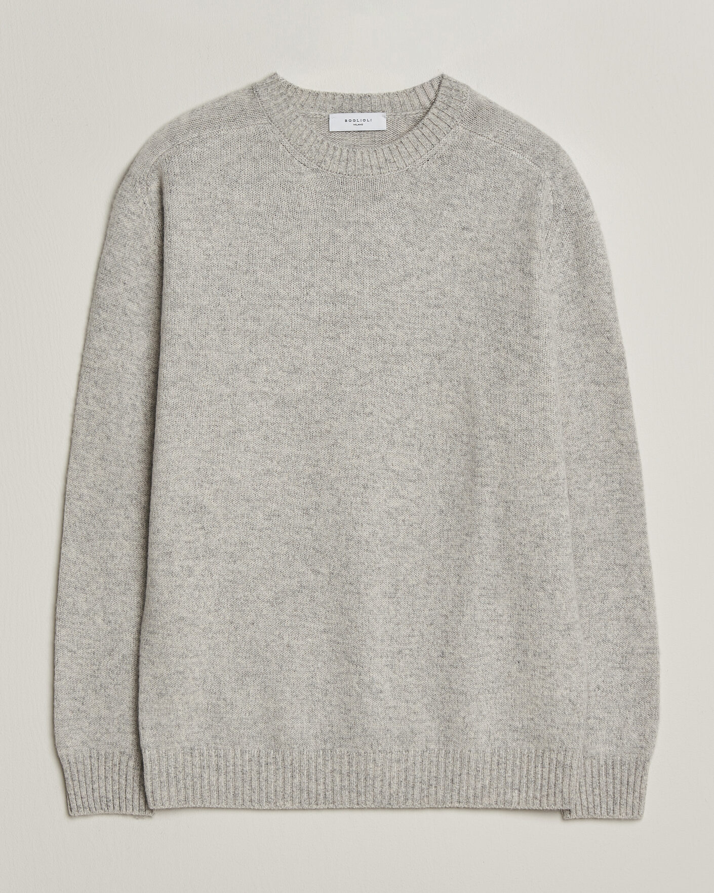 Herre | Trøjer | Boglioli | Cloud Cashmere Crew Neck Light Grey