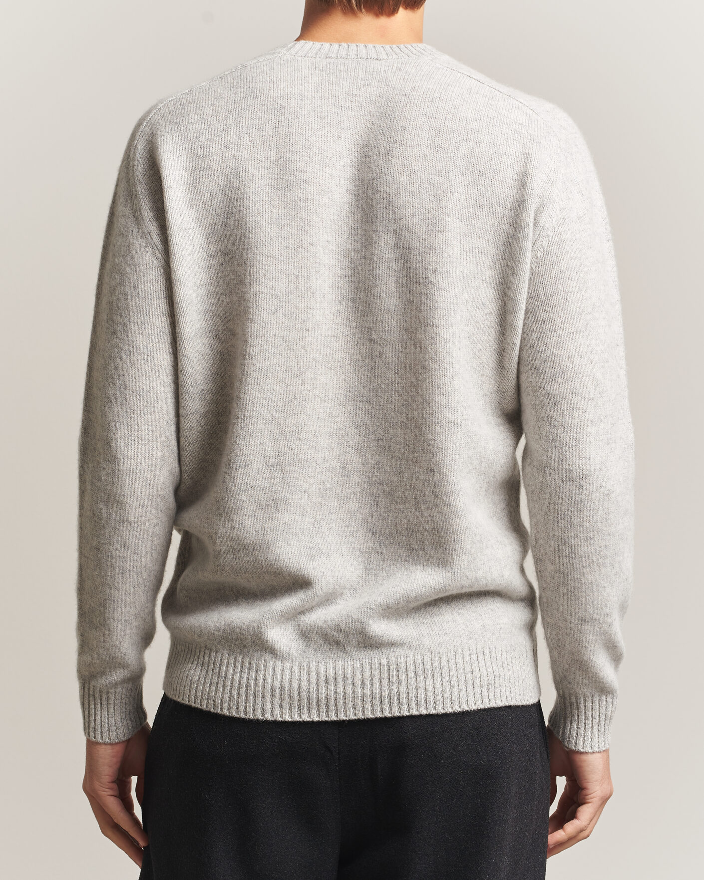 Herre | Trøjer | Boglioli | Cloud Cashmere Crew Neck Light Grey