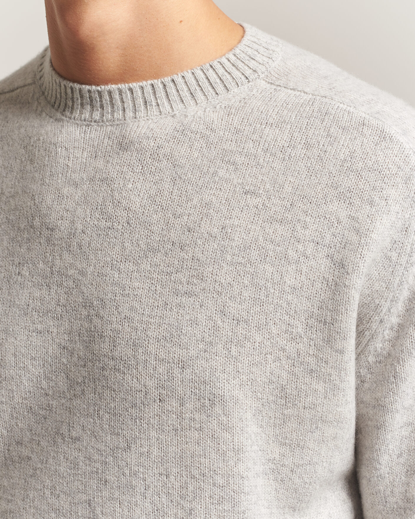 Herre | Trøjer | Boglioli | Cloud Cashmere Crew Neck Light Grey