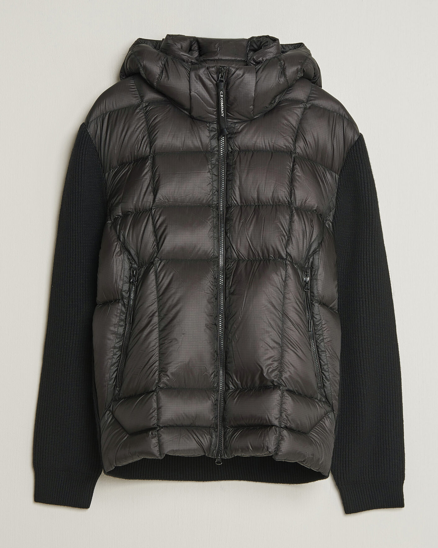 Herre | Jakker | C.P. Company | Merino Wool Padded Hybrid Hood Jacket Black