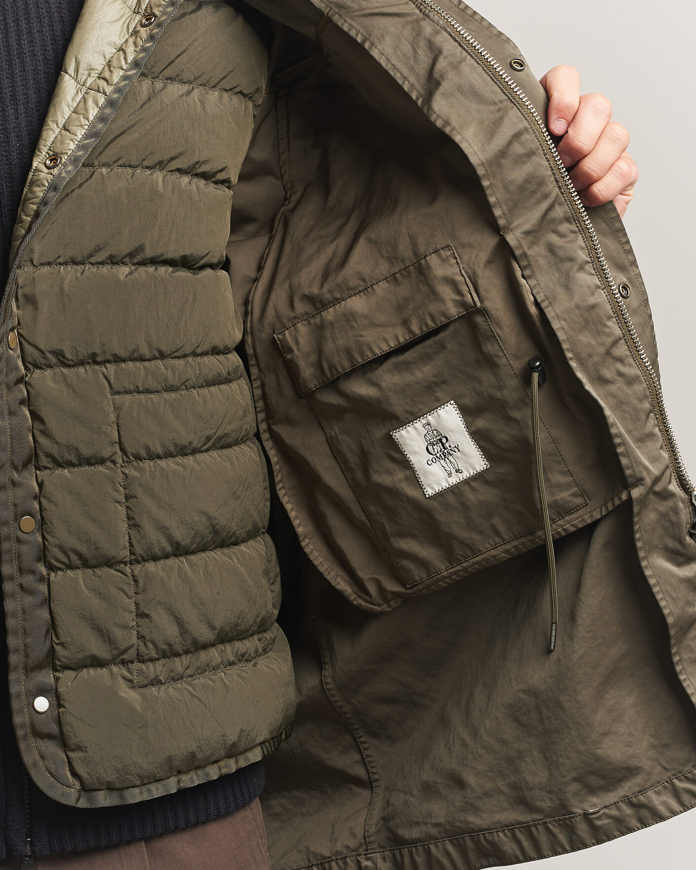 Herre | Jakker | C.P. Company | Micro Kei 2 in 1 Nylon Parka Olive