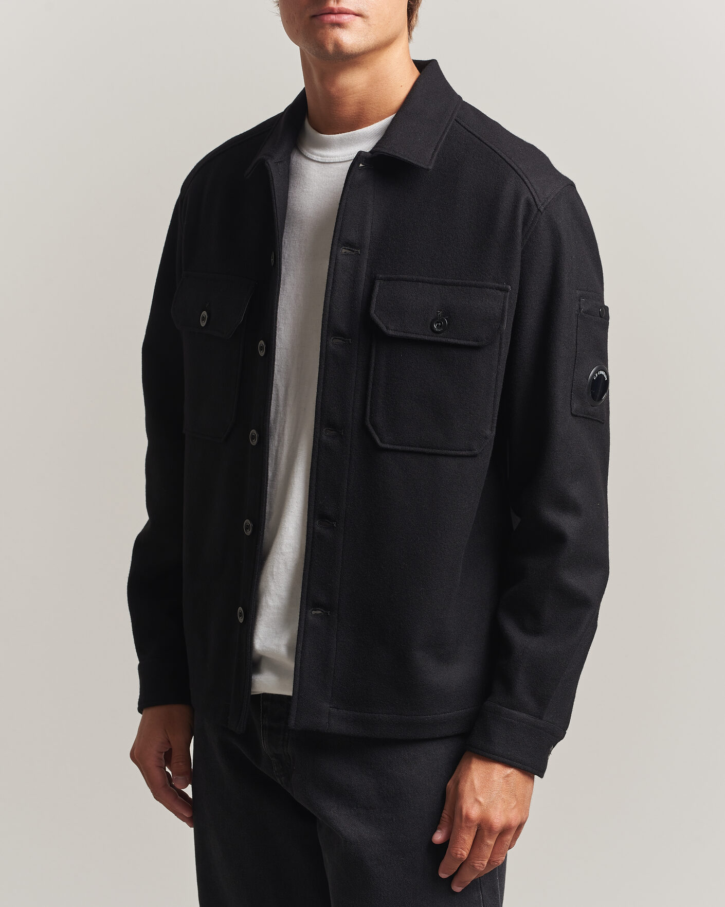 Herre | Jakker | C.P. Company | Felted Wool Overshirt Black