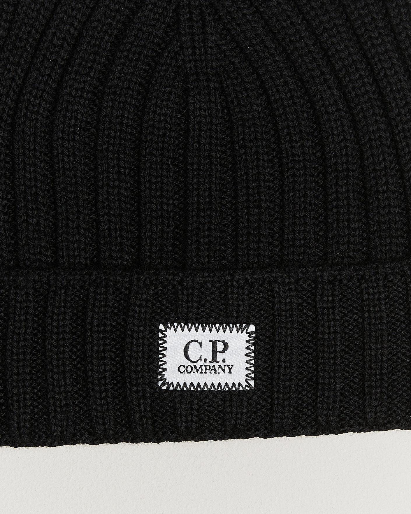 Herre | Huer | C.P. Company | Extra Fine Merino Rib Knitted Hat Black