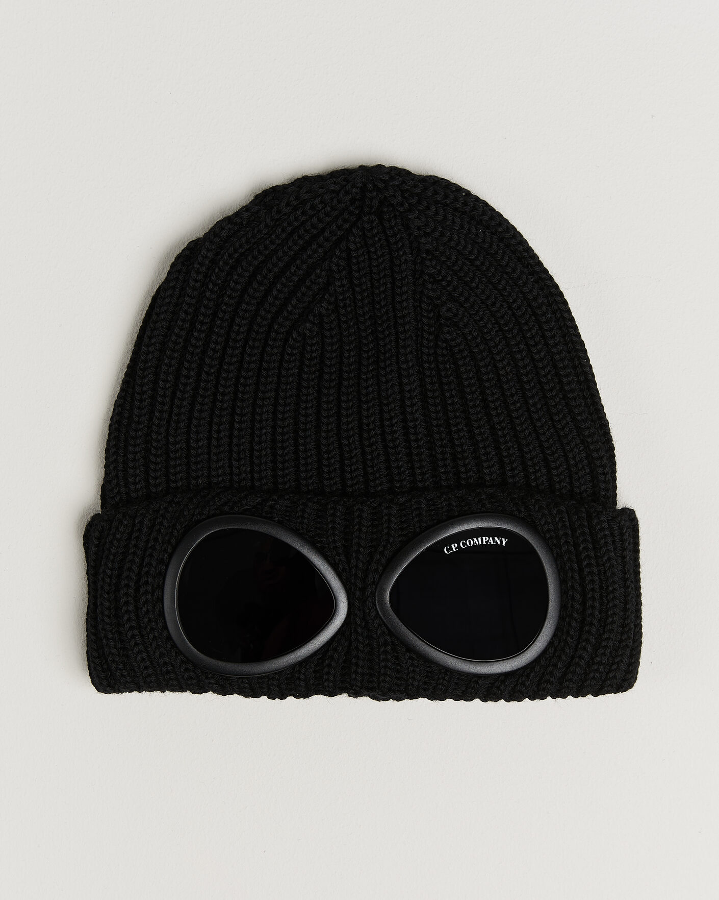 Herre | Huer | C.P. Company | Knitted Merino Goggle Beanie Black