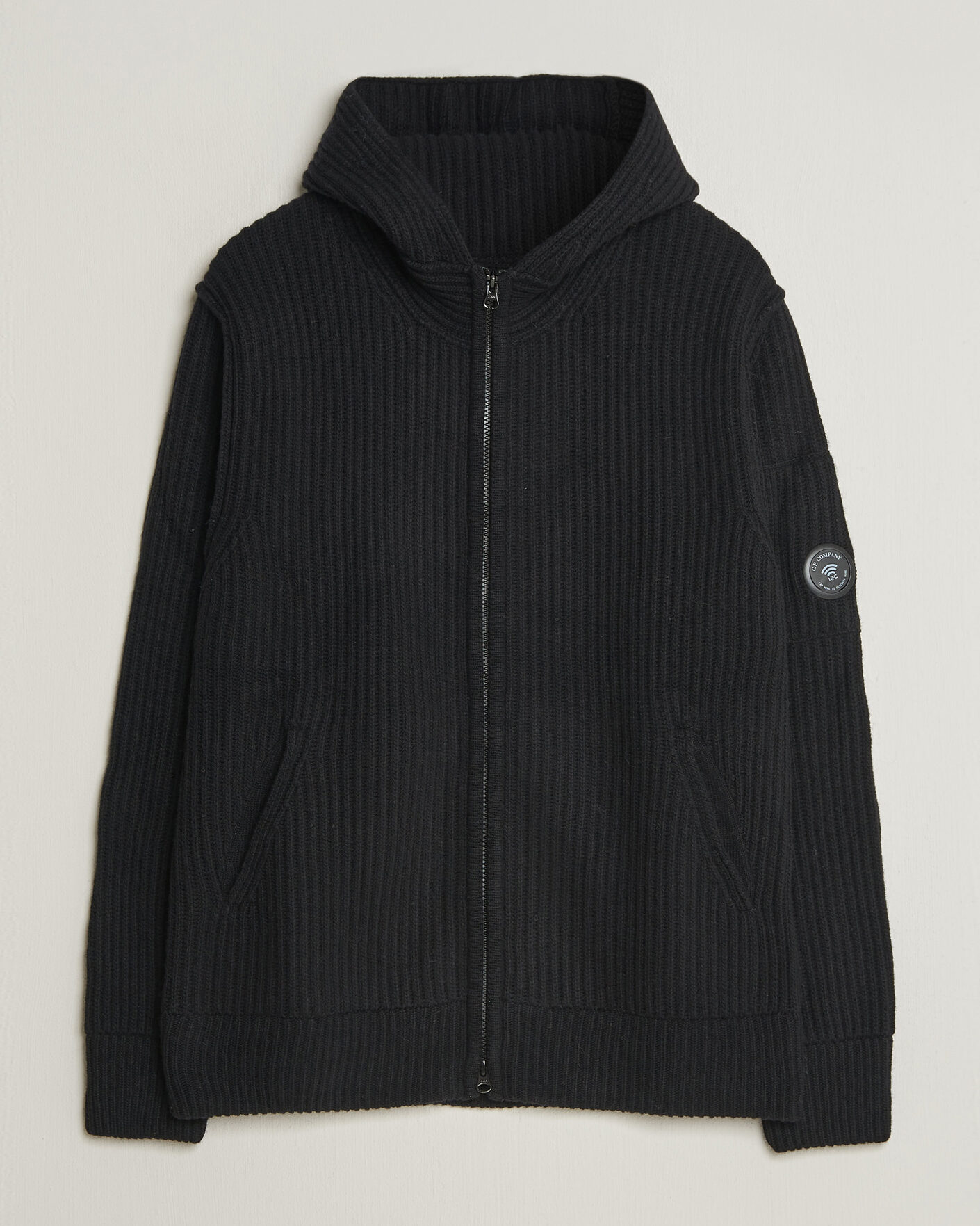 Herre | Trøjer | C.P. Company | Heavy Lambswool Hood Zip Black