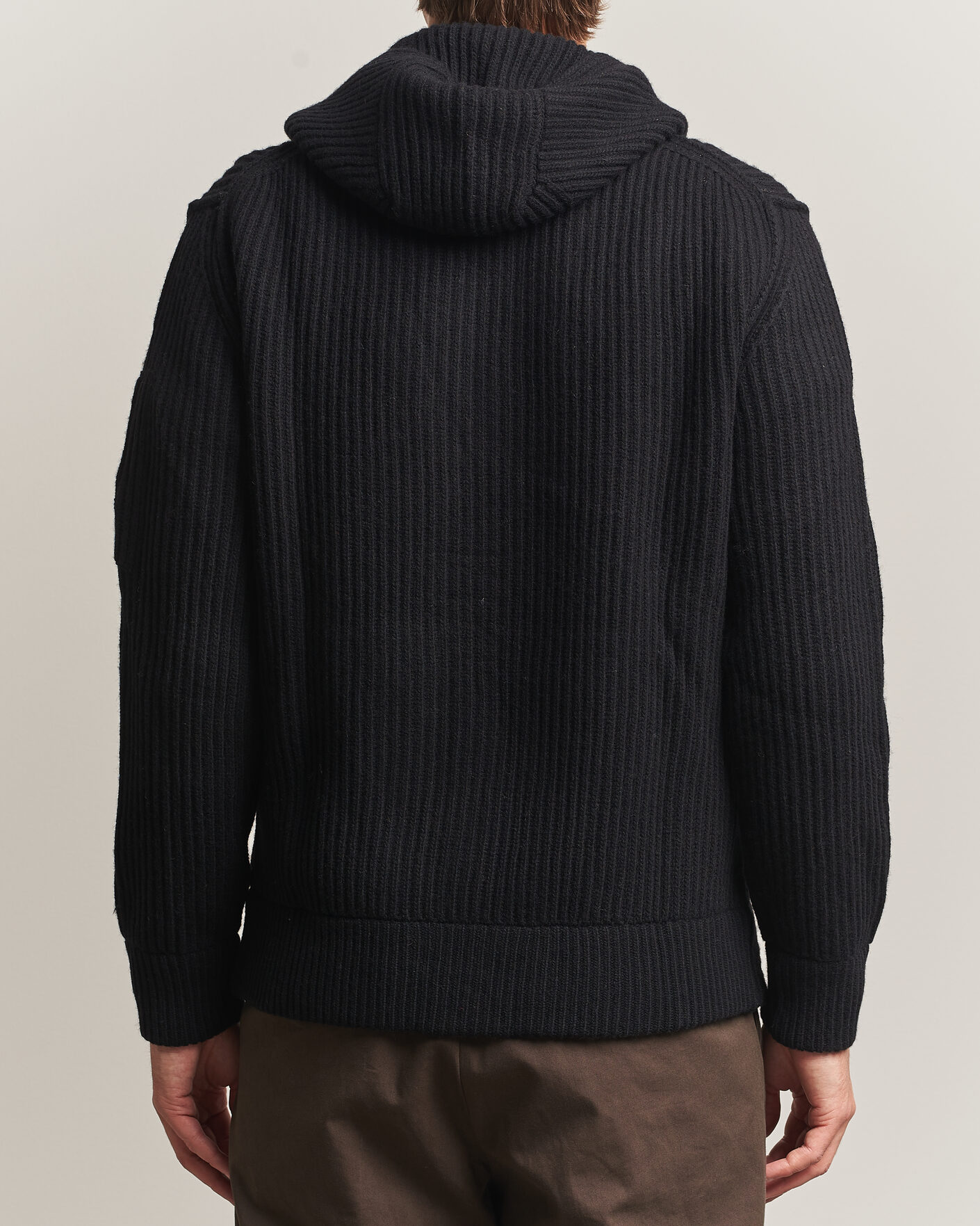 Herre | Trøjer | C.P. Company | Heavy Lambswool Hood Zip Black