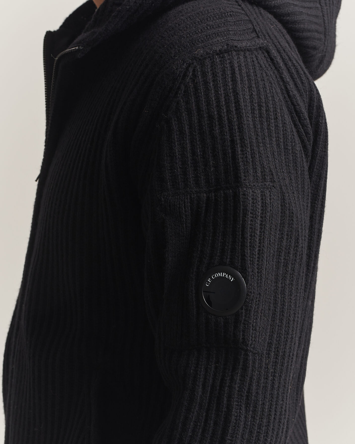 Herre | Trøjer | C.P. Company | Heavy Lambswool Hood Zip Black