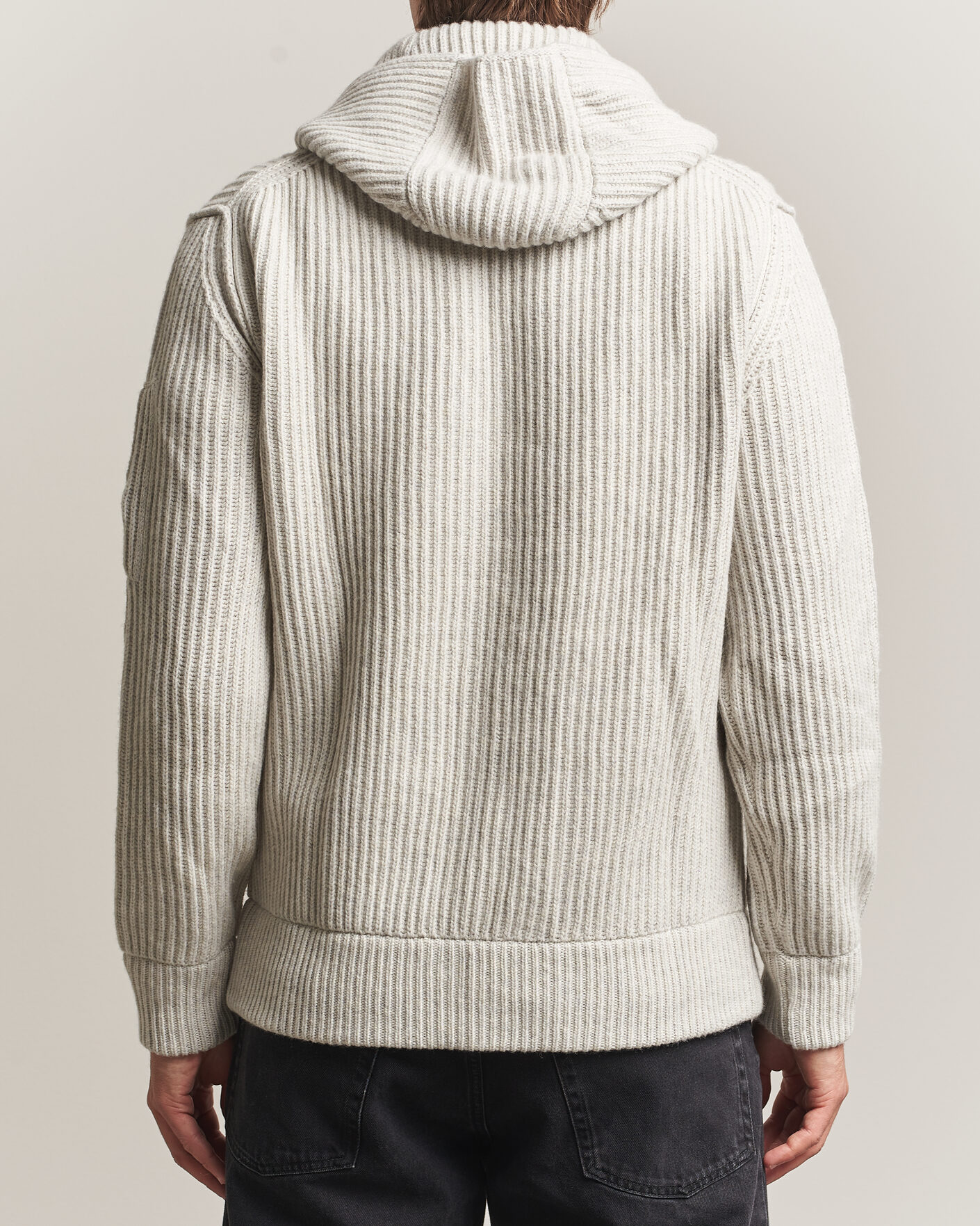 Herre | Trøjer | C.P. Company | Heavy Lambswool Hood Zip Light Grey