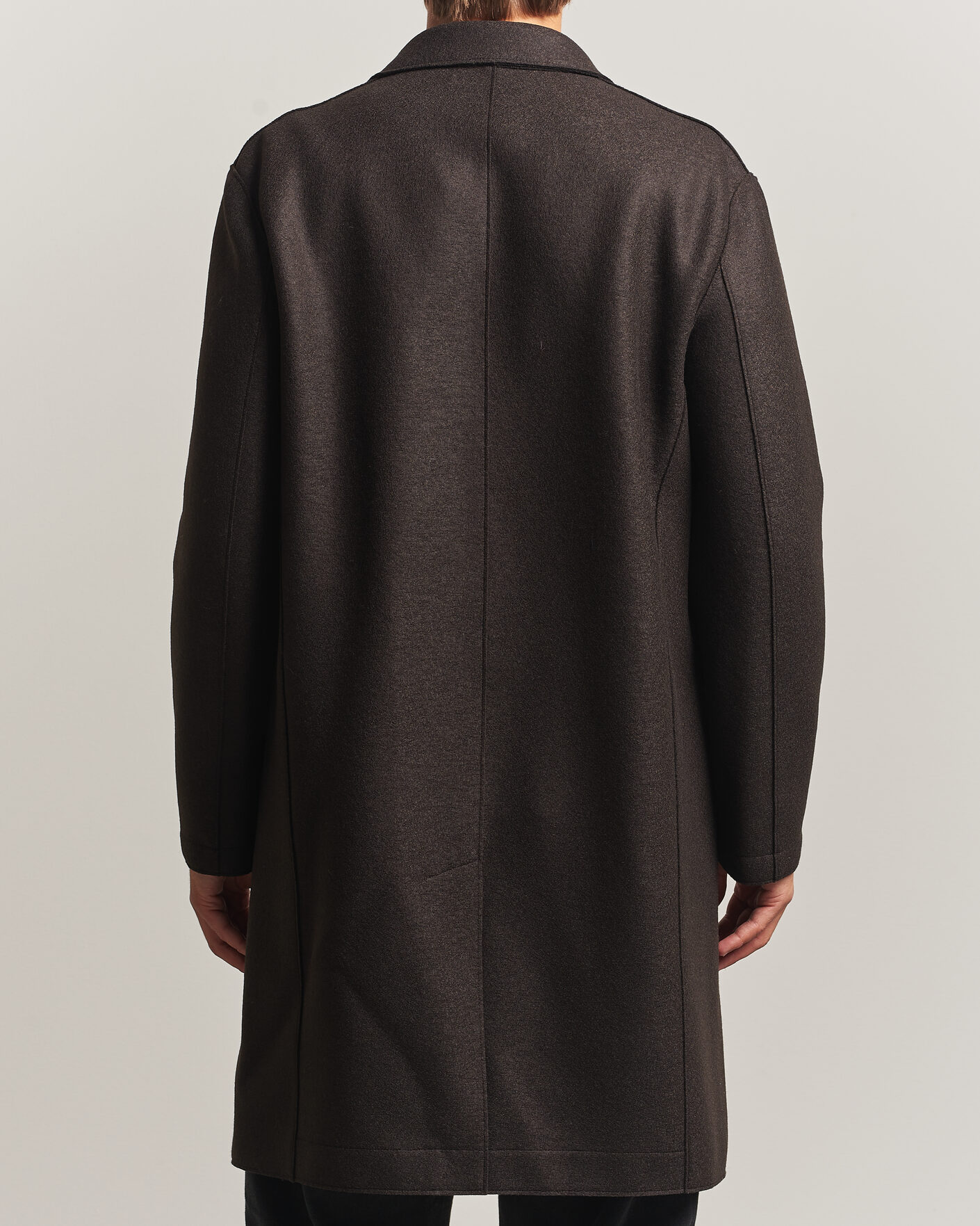 Herre | Jakker | Harris Wharf London | Pressed Wool Mac Coat Dark Brown