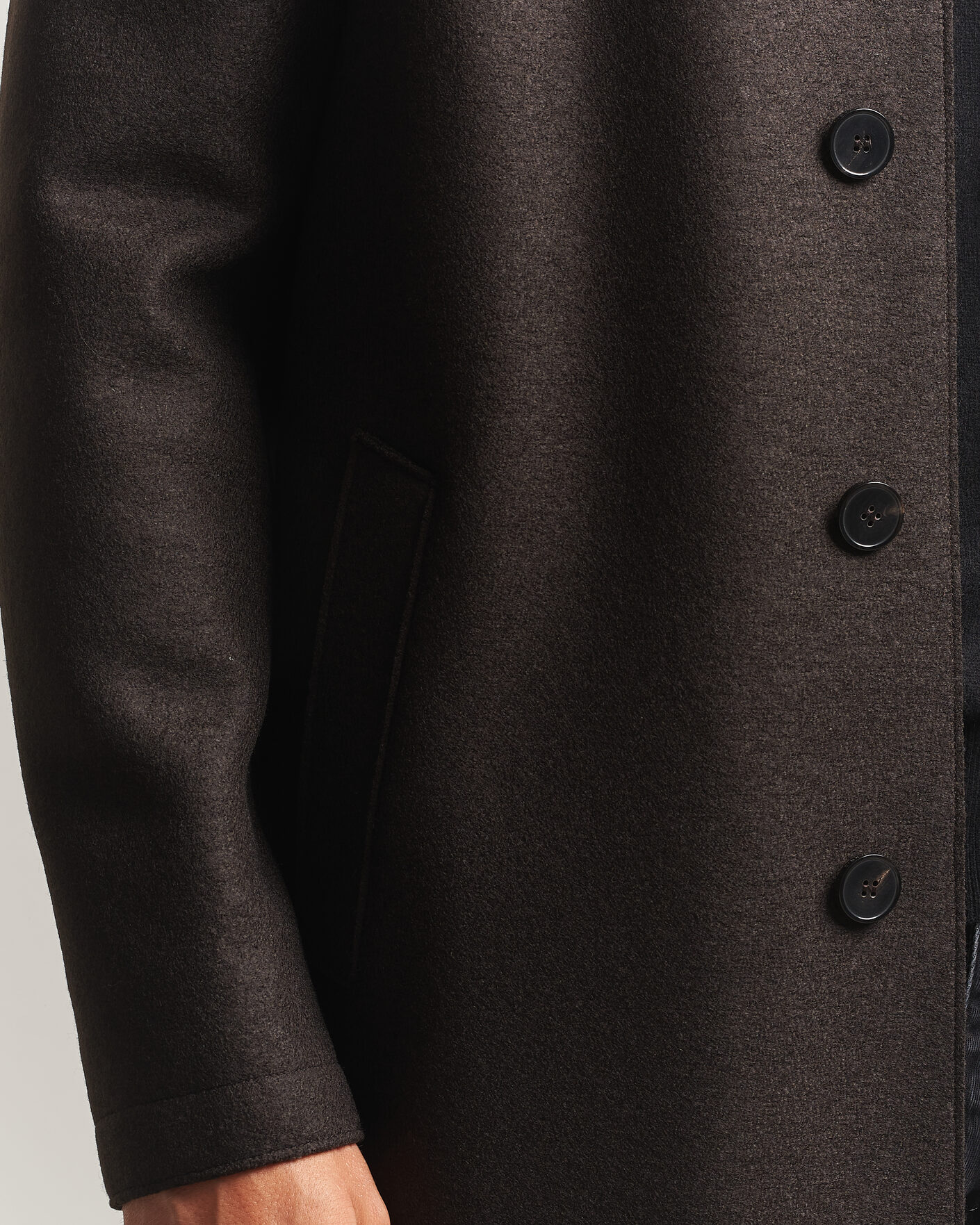 Herre | Jakker | Harris Wharf London | Pressed Wool Mac Coat Dark Brown