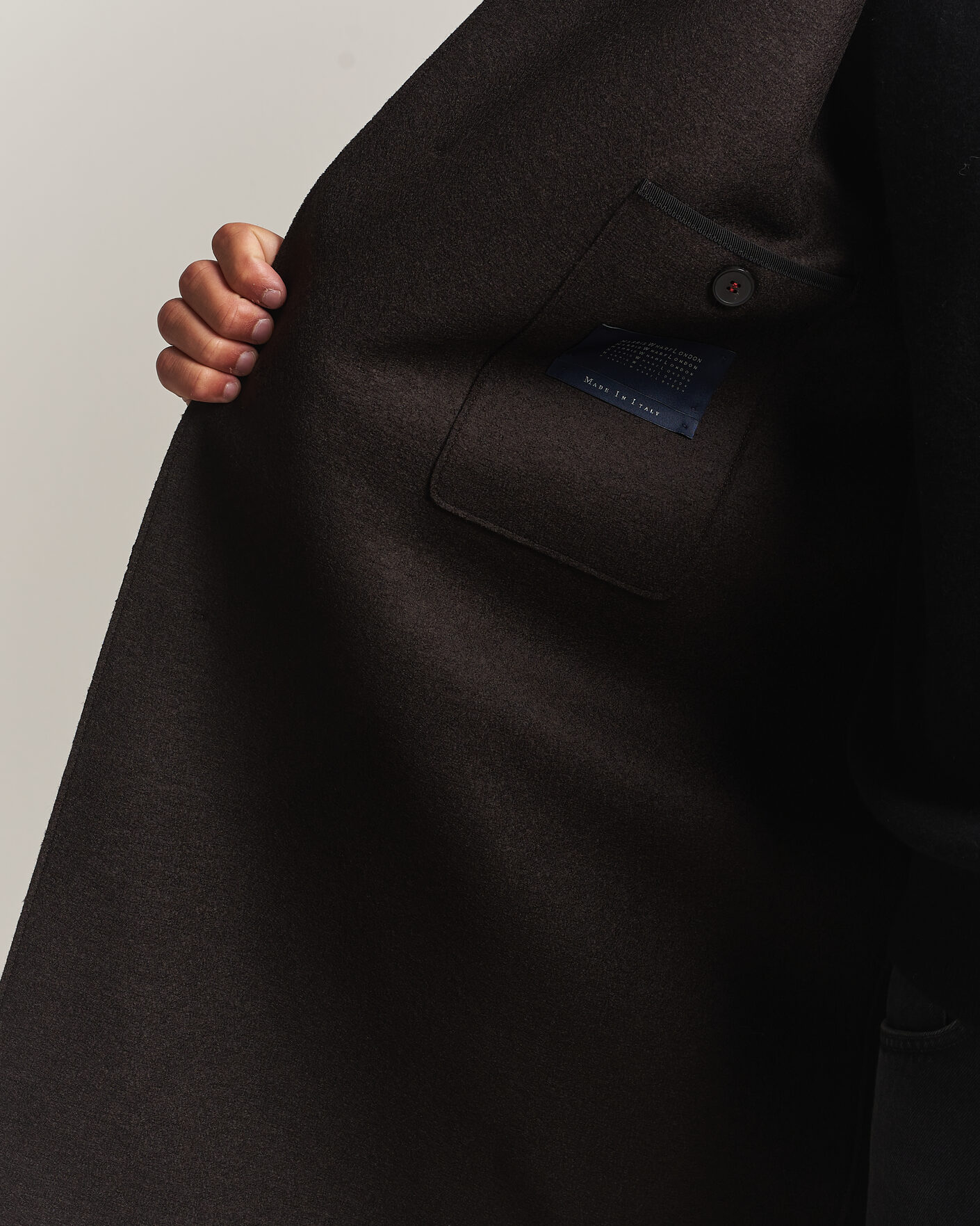 Herre | Jakker | Harris Wharf London | Pressed Wool Mac Coat Dark Brown