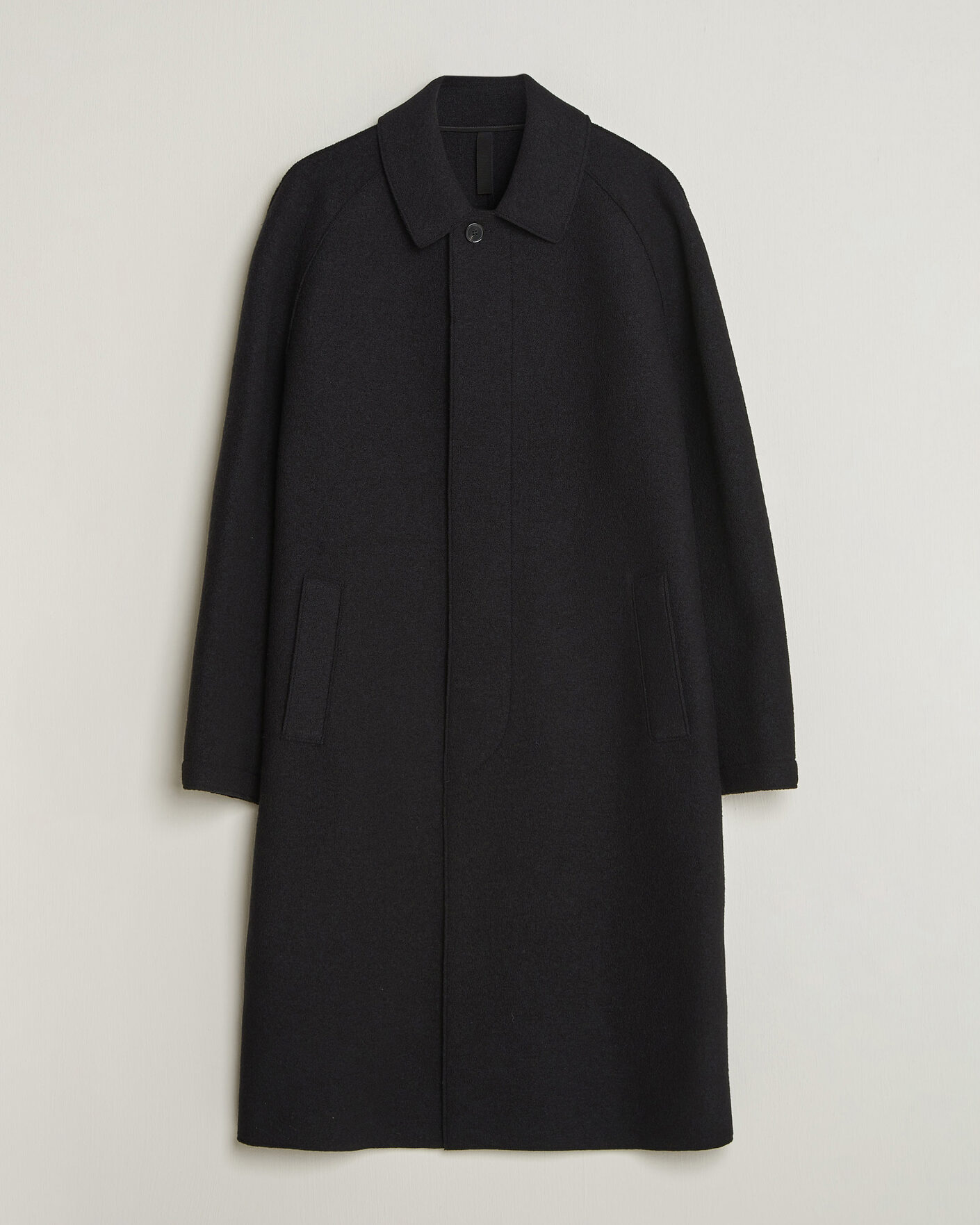 Herre | Jakker | Harris Wharf London | Boiled Wool Fly Front Balmacan Coat Black