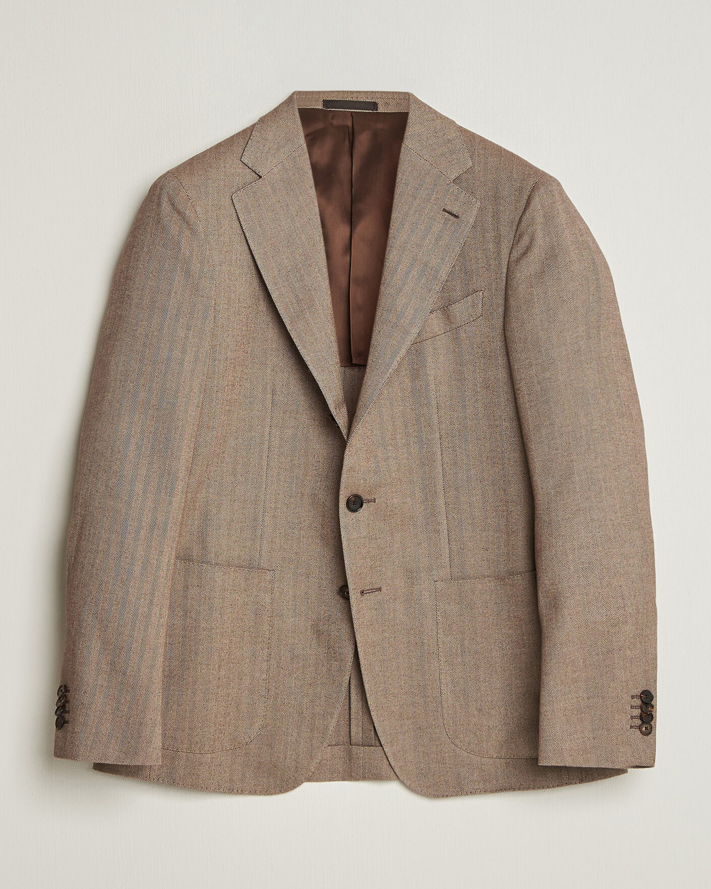 Herre | Blazere & jakker | Caruso | Aida Herringbone Cotton Flannel Blazer Beige