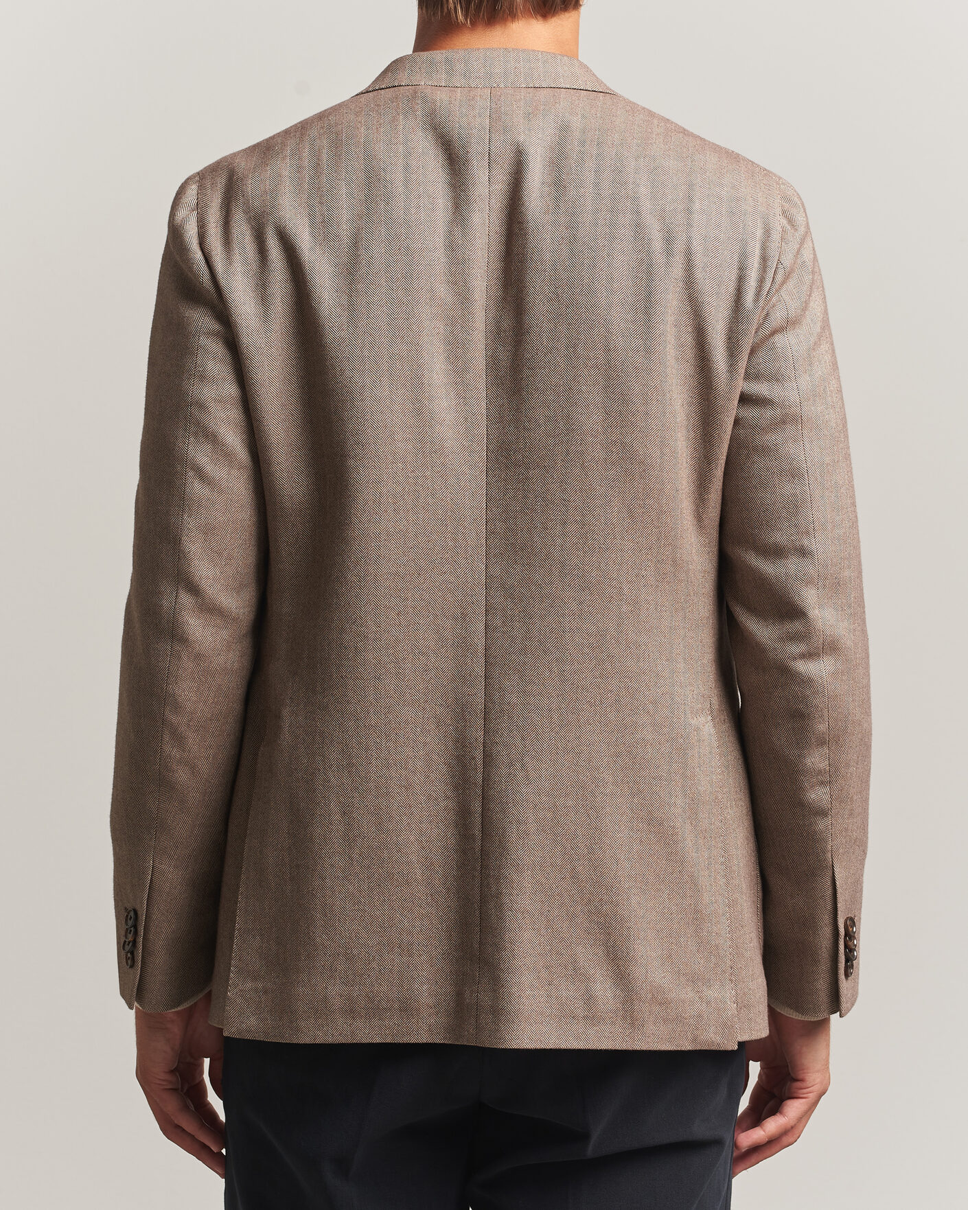 Herre | Blazere & jakker | Caruso | Aida Herringbone Cotton Flannel Blazer Beige