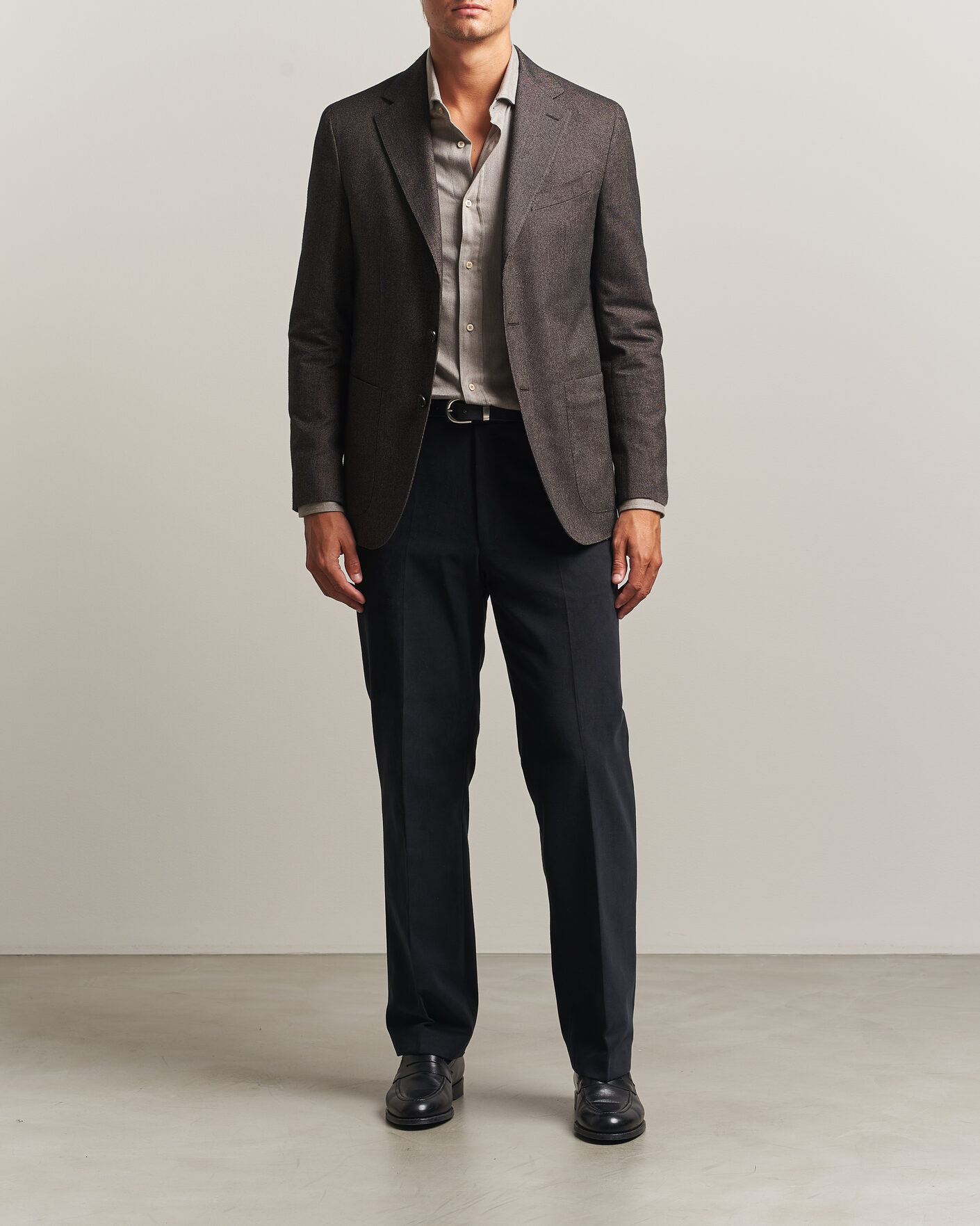 Herre | Blazere & jakker | Caruso | Aida Brushed Cotton Blazer Dark Brown