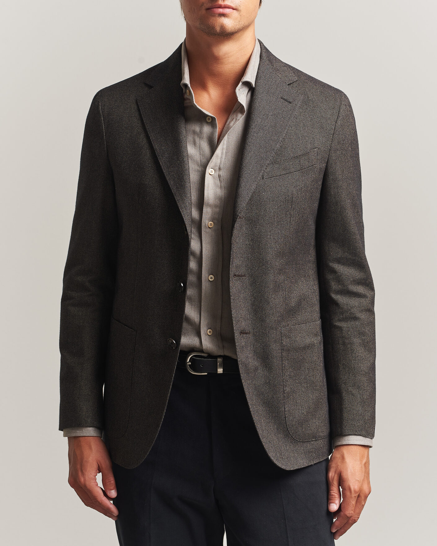 Herre | Blazere & jakker | Caruso | Aida Brushed Cotton Blazer Dark Brown