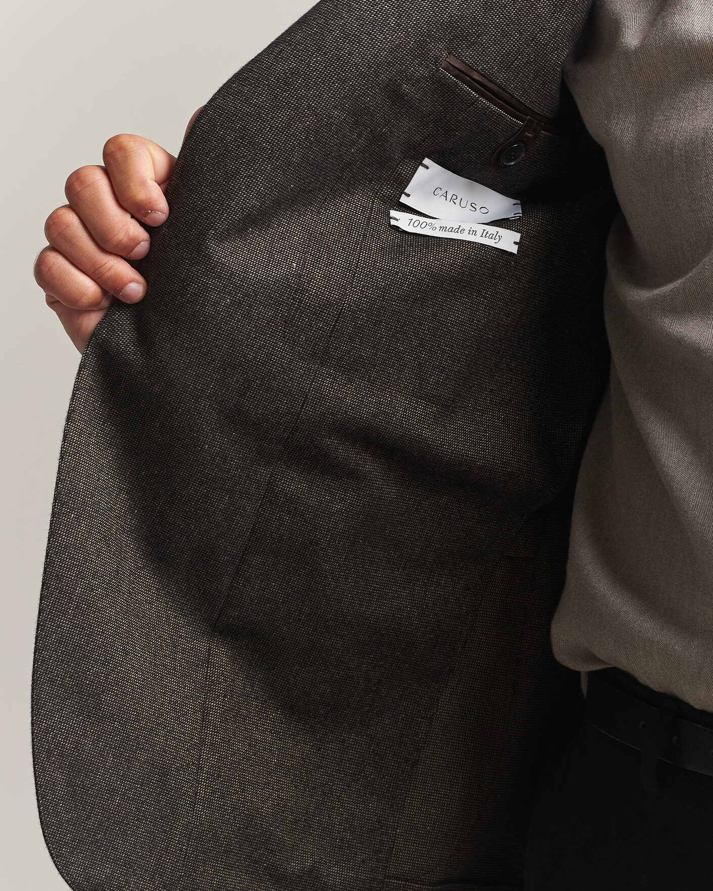 Herre | Blazere & jakker | Caruso | Aida Brushed Cotton Blazer Dark Brown