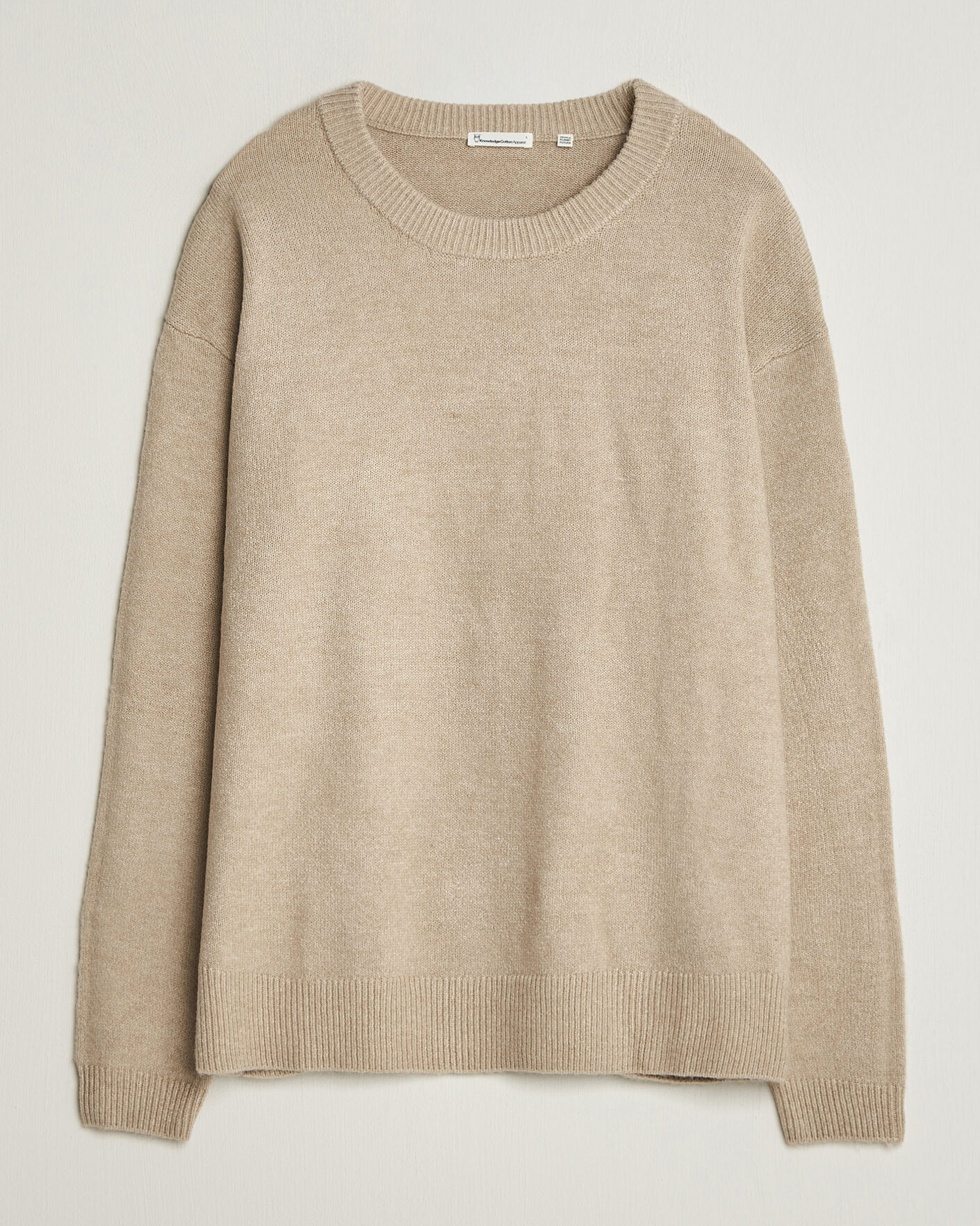Herre | Trøjer | KnowledgeCotton Apparel | Knitted Crewneck Feather Grey