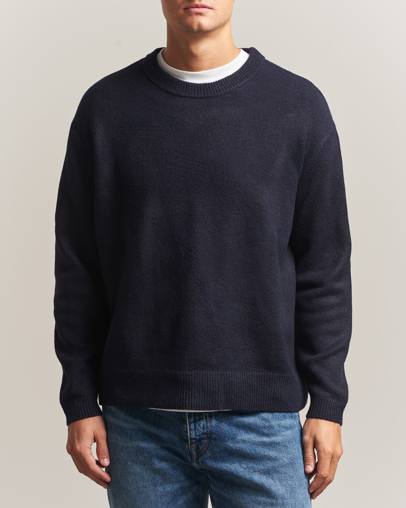 Herre | Trøjer | KnowledgeCotton Apparel | Knitted Crewneck Night Sky