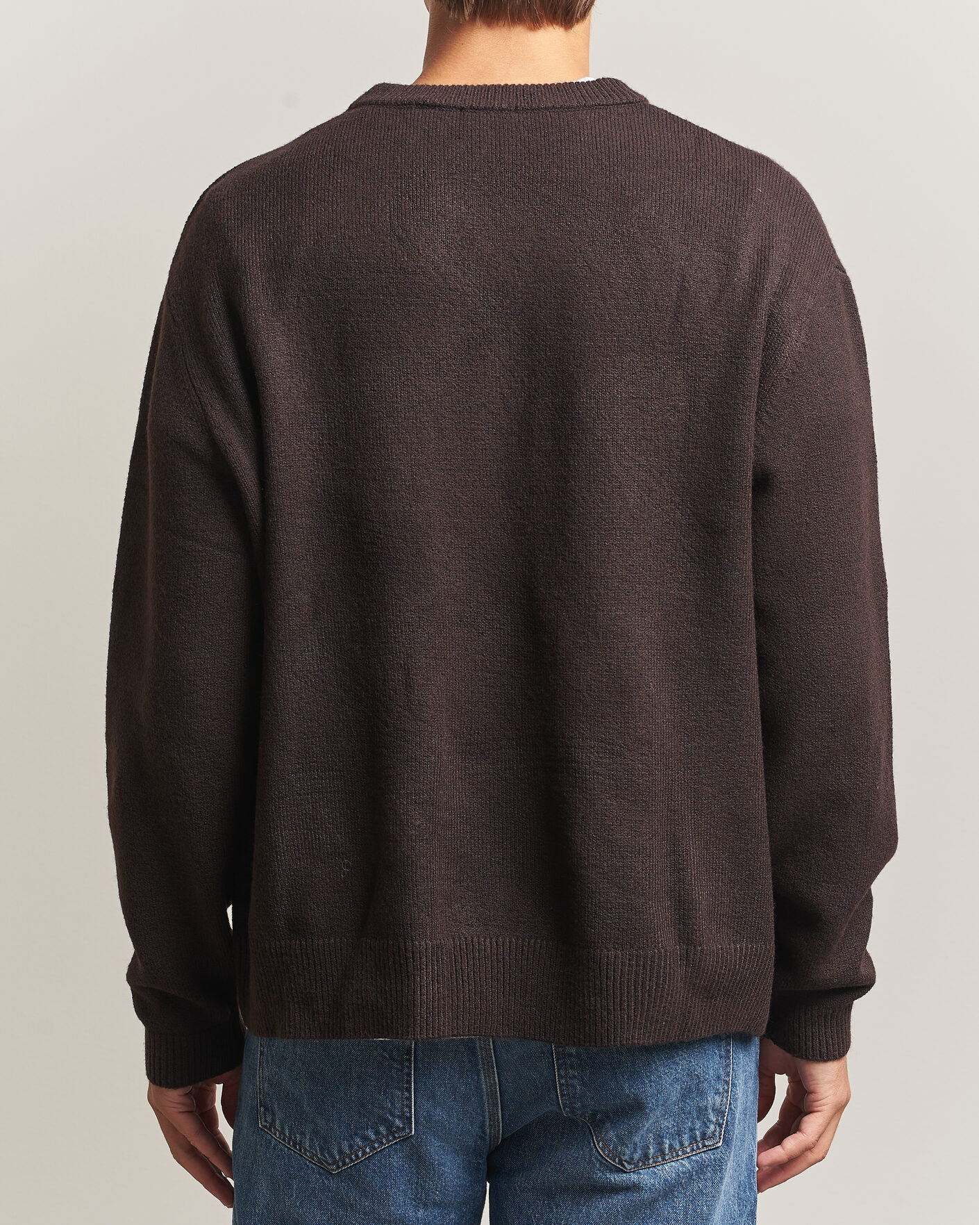 Herre | Trøjer | KnowledgeCotton Apparel | Knitted Crewneck Chocolate Tort