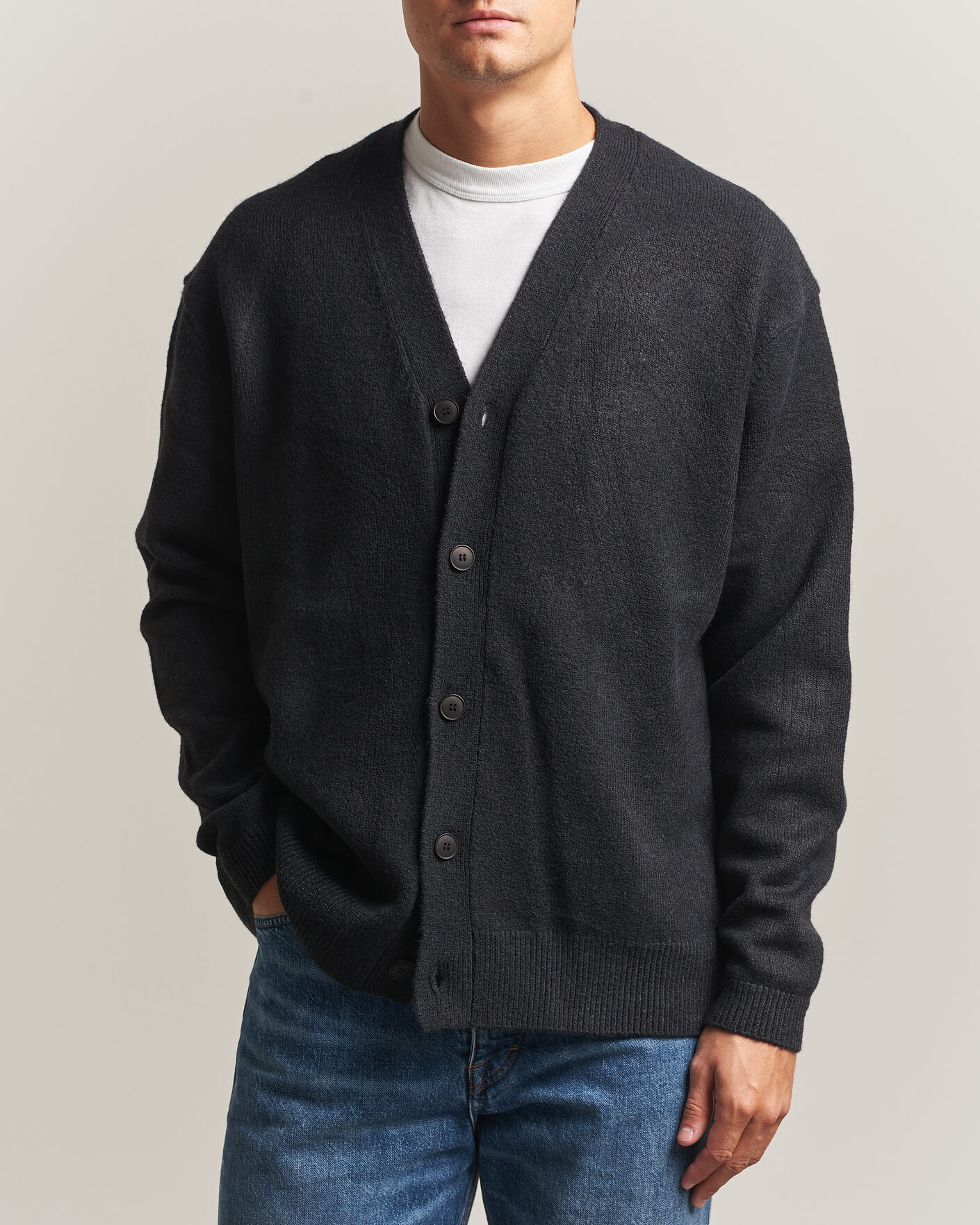 Herre | Trøjer | KnowledgeCotton Apparel | Knitted Cardigan Black