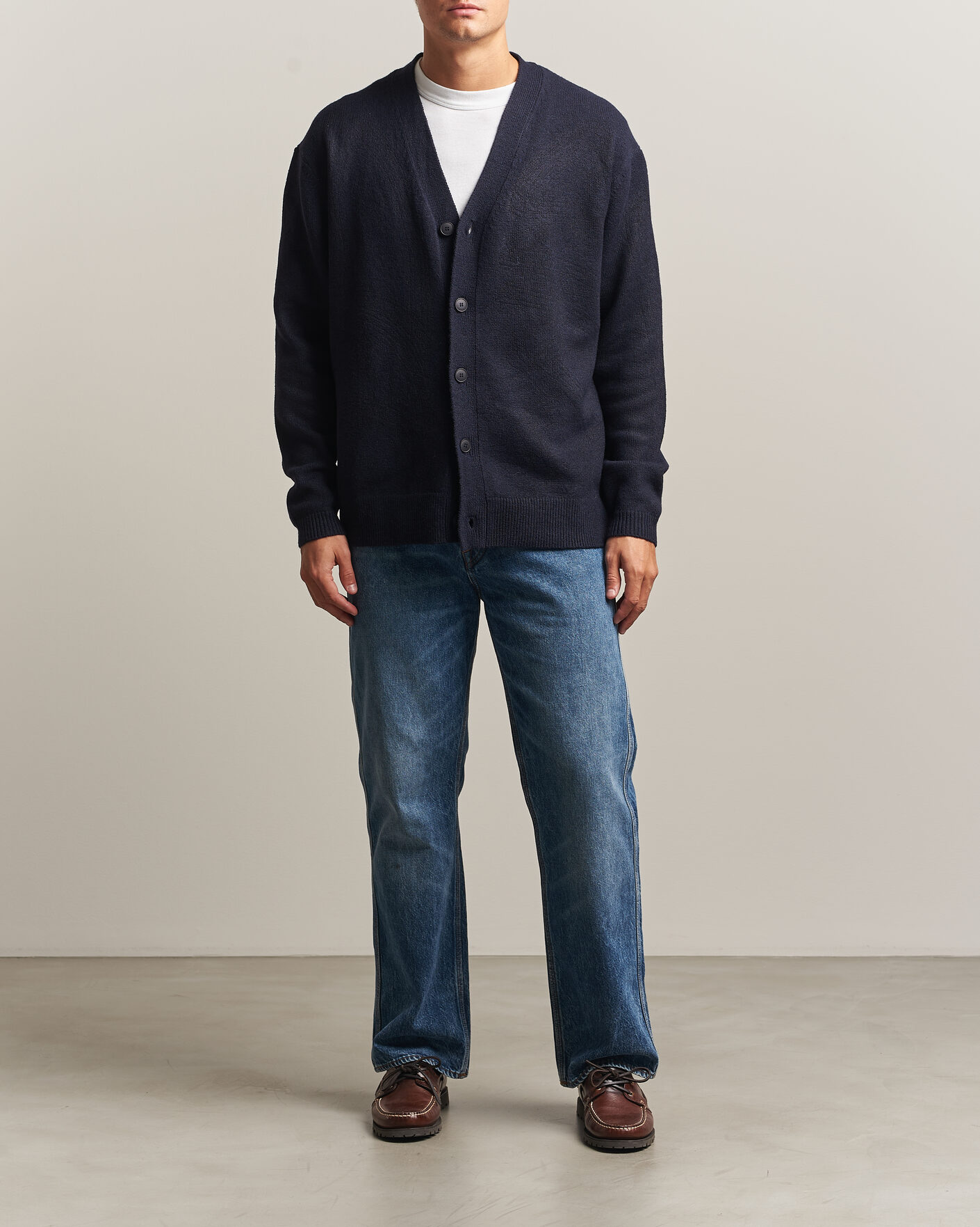 Herre | Trøjer | KnowledgeCotton Apparel | Knitted Cardigan Night Sky