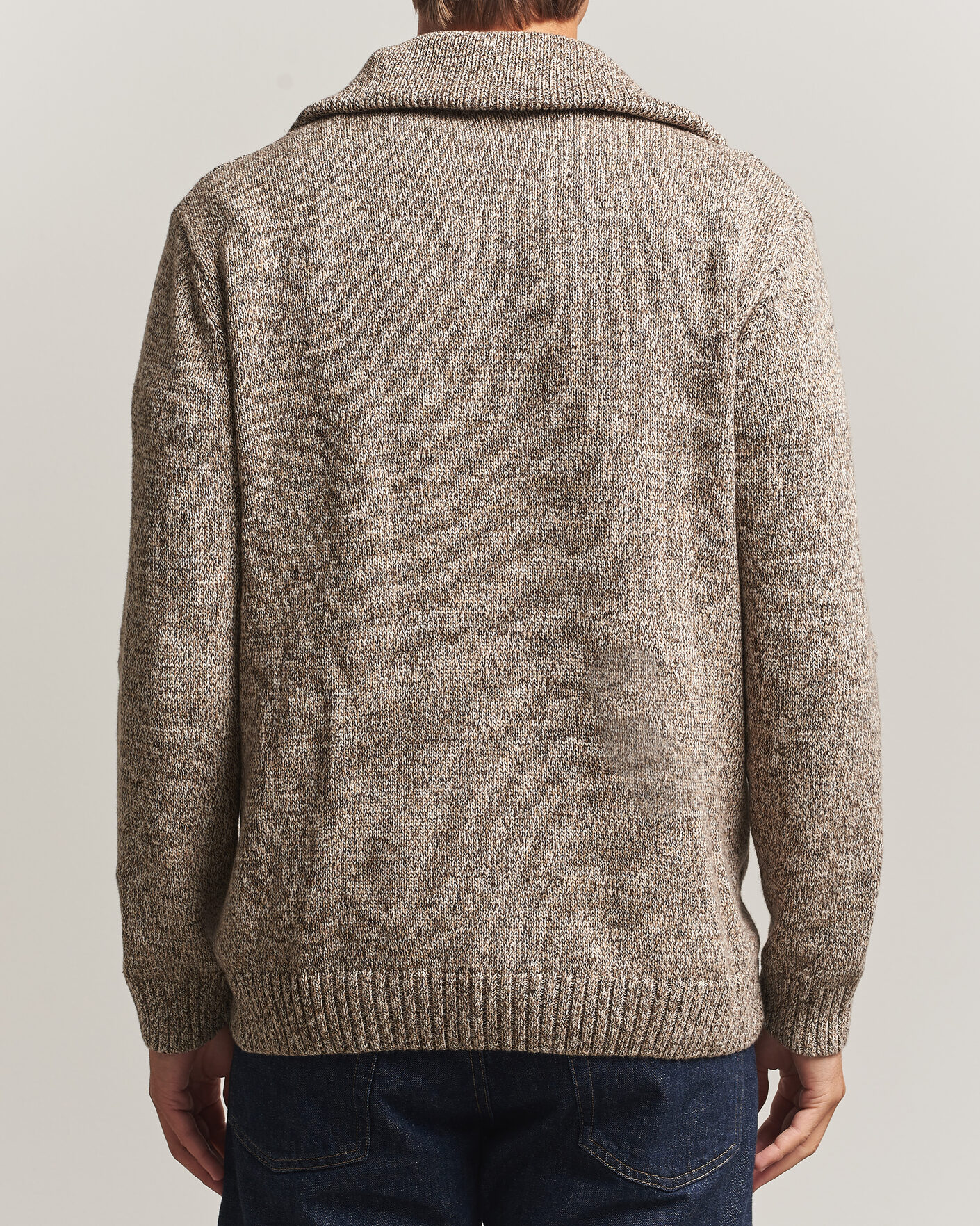 Herre | Trøjer | KnowledgeCotton Apparel | Heavy Knitted Half Zip Brown