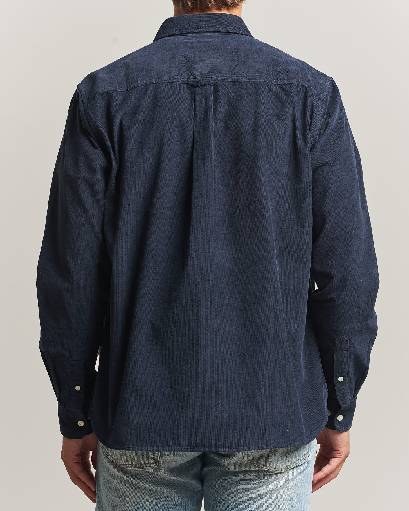 Herre | Skjorter | KnowledgeCotton Apparel | Regular Fit Cord Shirt Night Sky